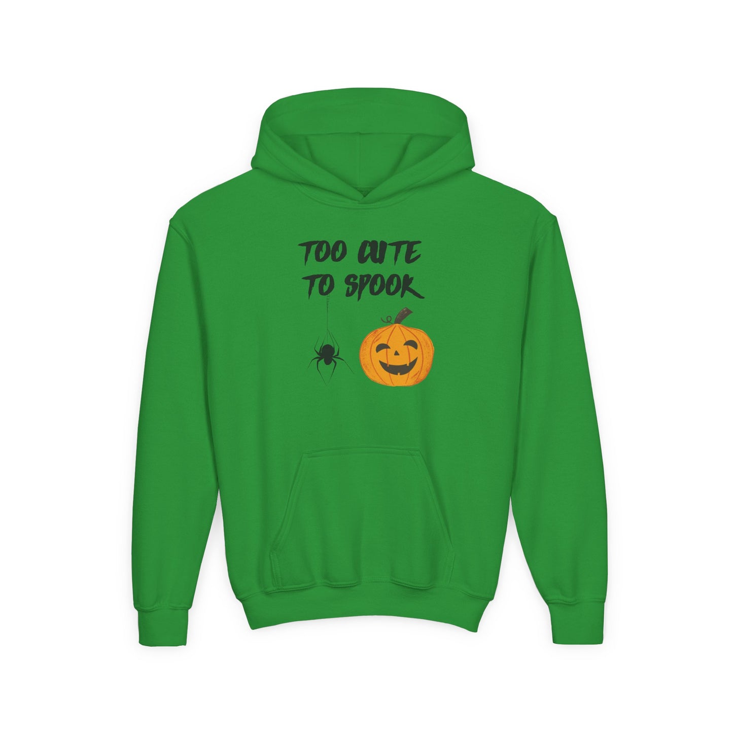 Youth Halloween Hoodie - Too Cute to Spook, Fall Apparel, Kids Sweatshirt, Autumn Fashion, Trick or Treat Gear