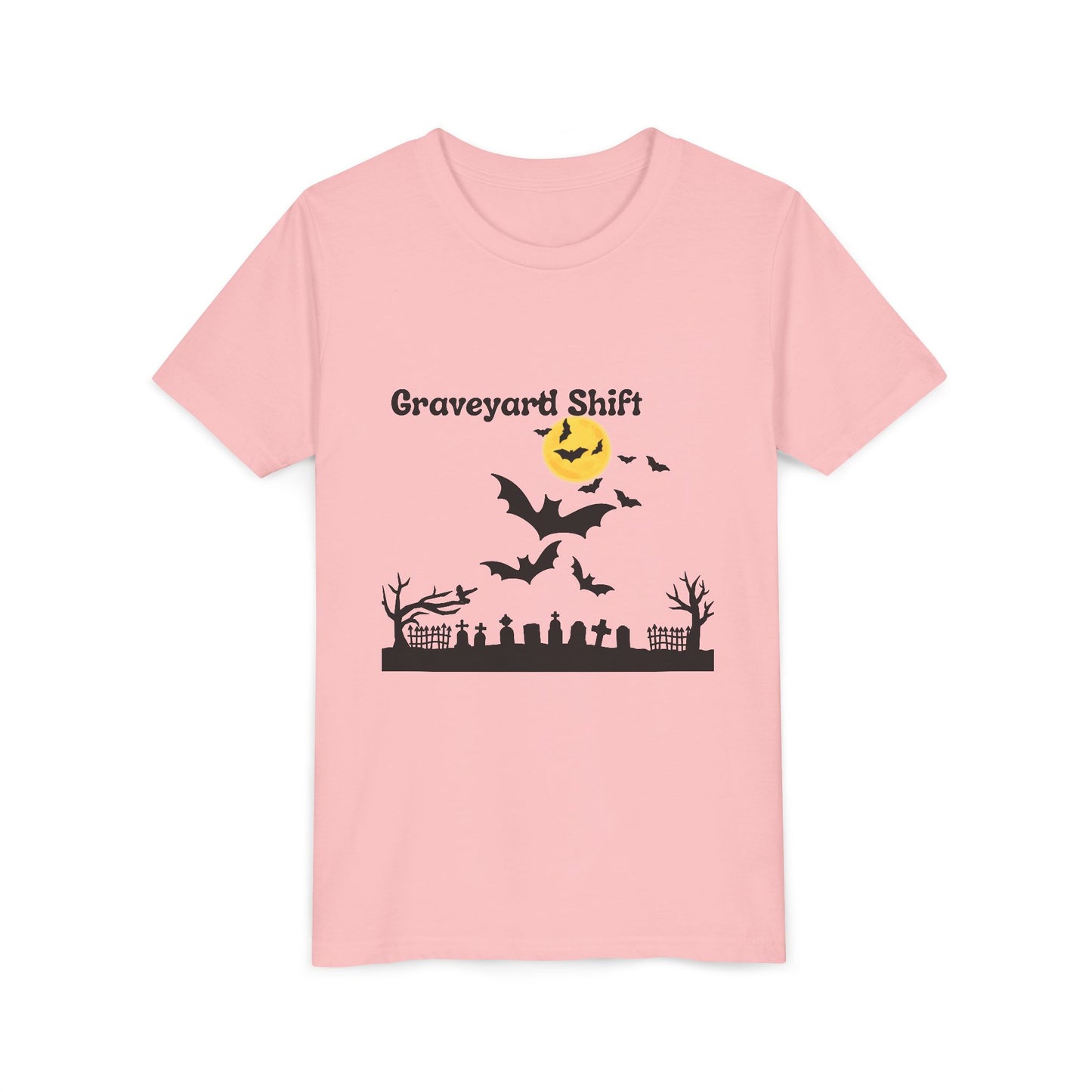 Spooky Halloween Youth Tee - Walking by the Grave Yard Shirt