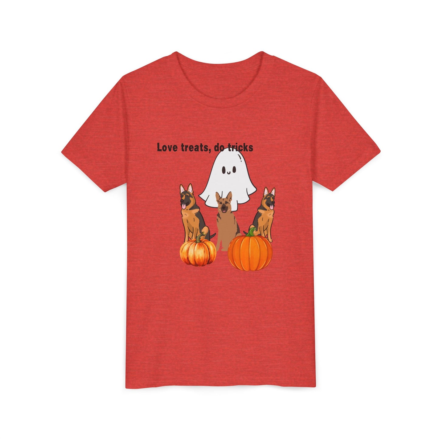 Adorable Halloween Dog Tee, Perfect for Kids, Love Treats Do Tricks T-Shirt