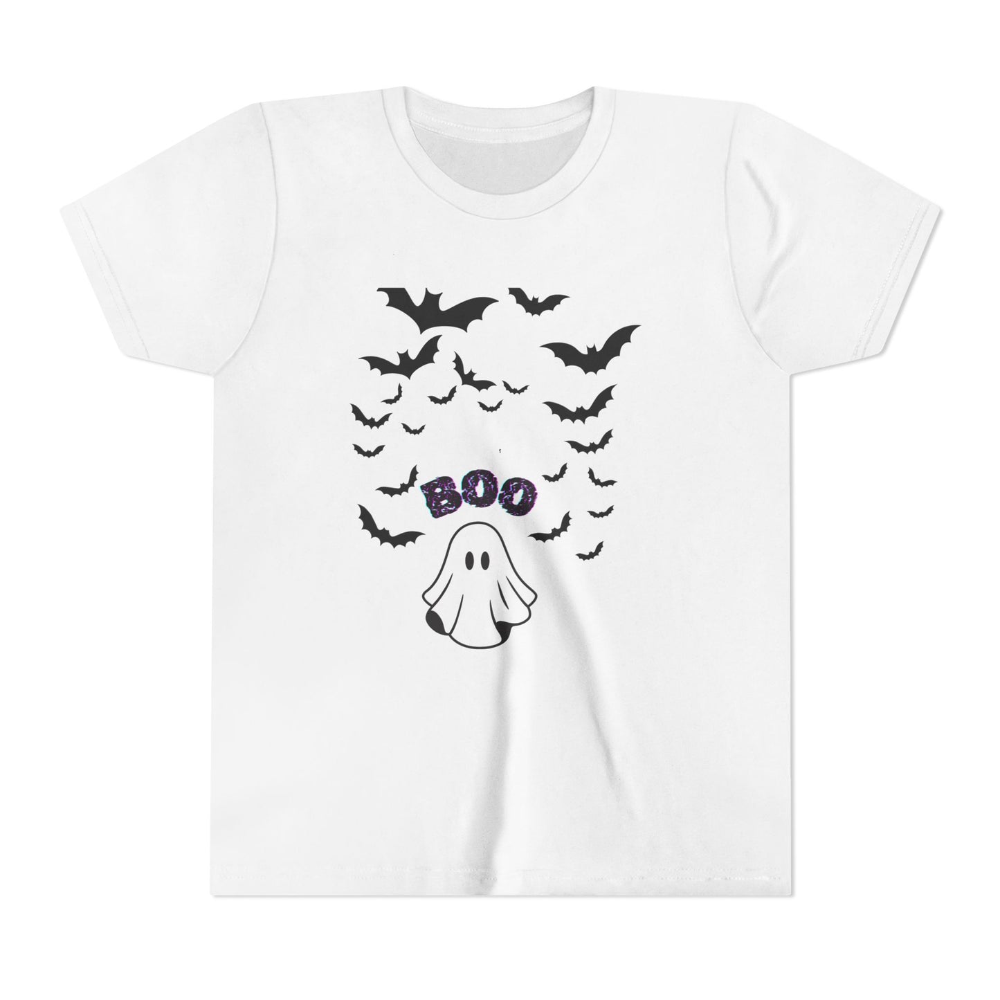 Halloween Youth Tee, Spooky Ghost & Bats Shirt