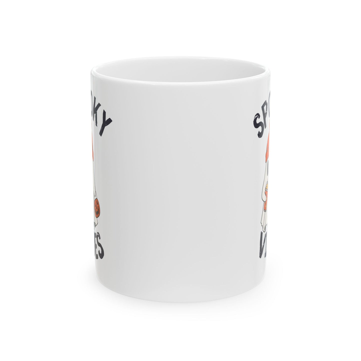 Spooky Vibes Ceramic Mug, Halloween Gift, Coffee Cup, Fun Drinkware, Home Decor