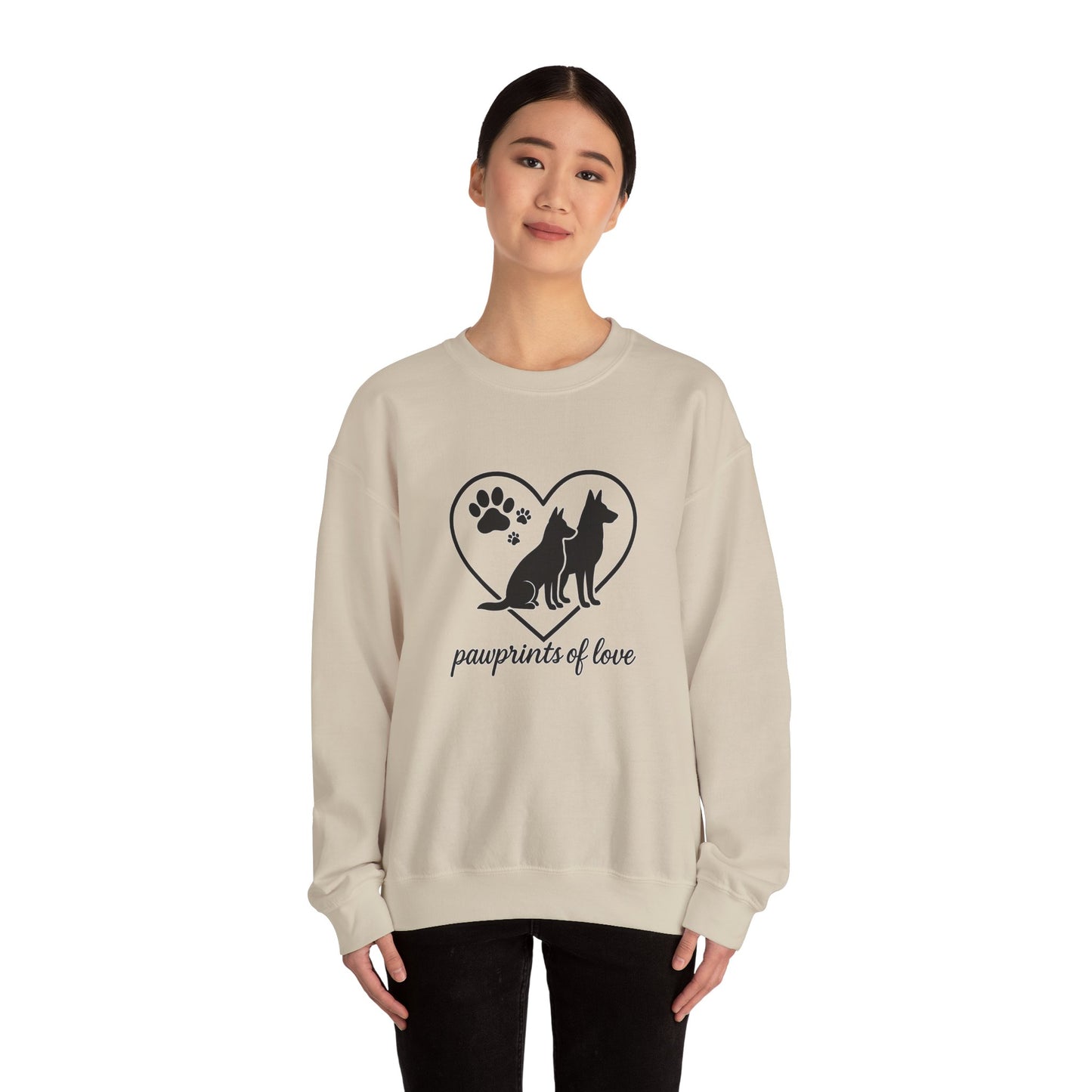 Pawprint Love Sweatshirt for Dog Lovers | Cozy Crewneck, Gift for Pet Owners, Animal Lovers, Dog Mom, Casual Style