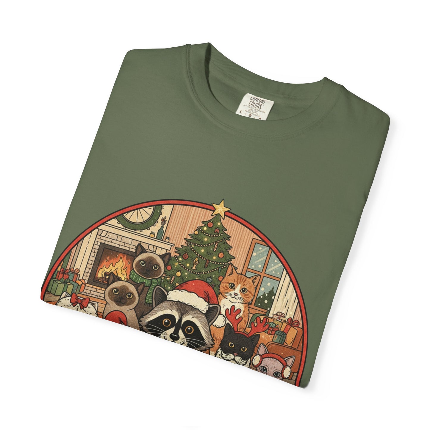 Meowy & Merry Holiday T-shirt, Cute Pet Lover Tee, Unisex Christmas Shirt, Gift for Cat Lovers, Fun Festive Apparel