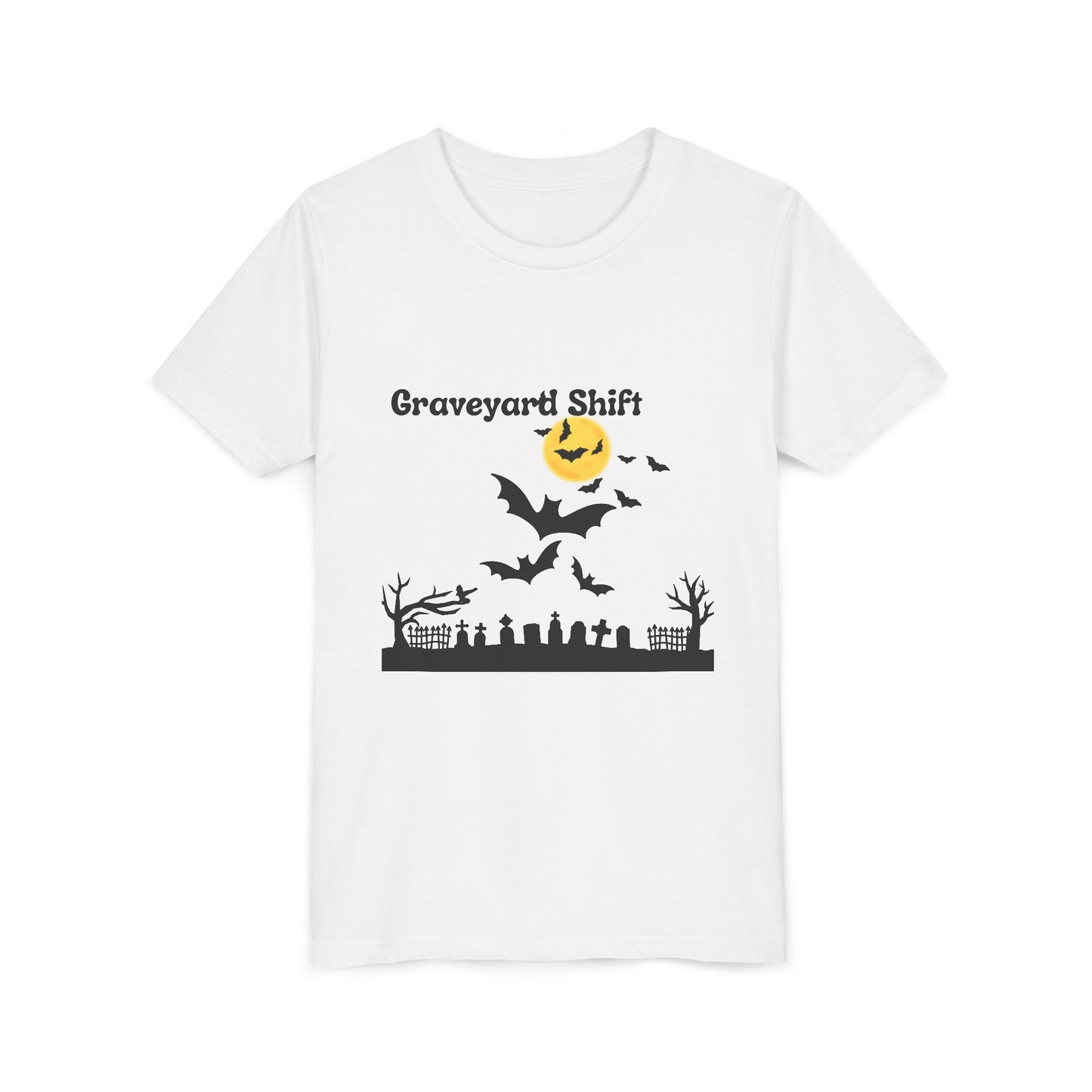 Spooky Halloween Youth Tee - Walking by the Grave Yard Shirt