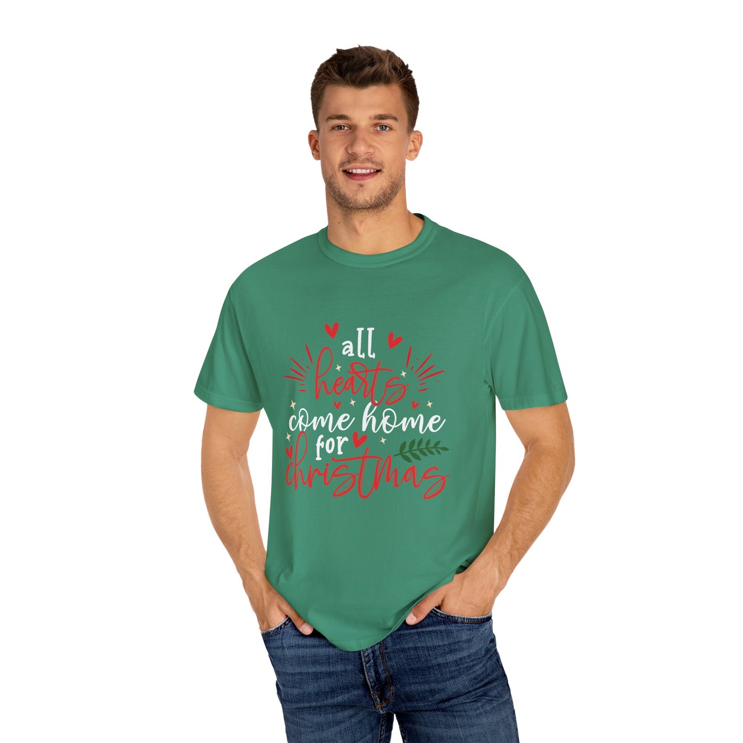 Unisex Christmas Garment-Dyed T-shirt expressing a wish to be home for the holiday