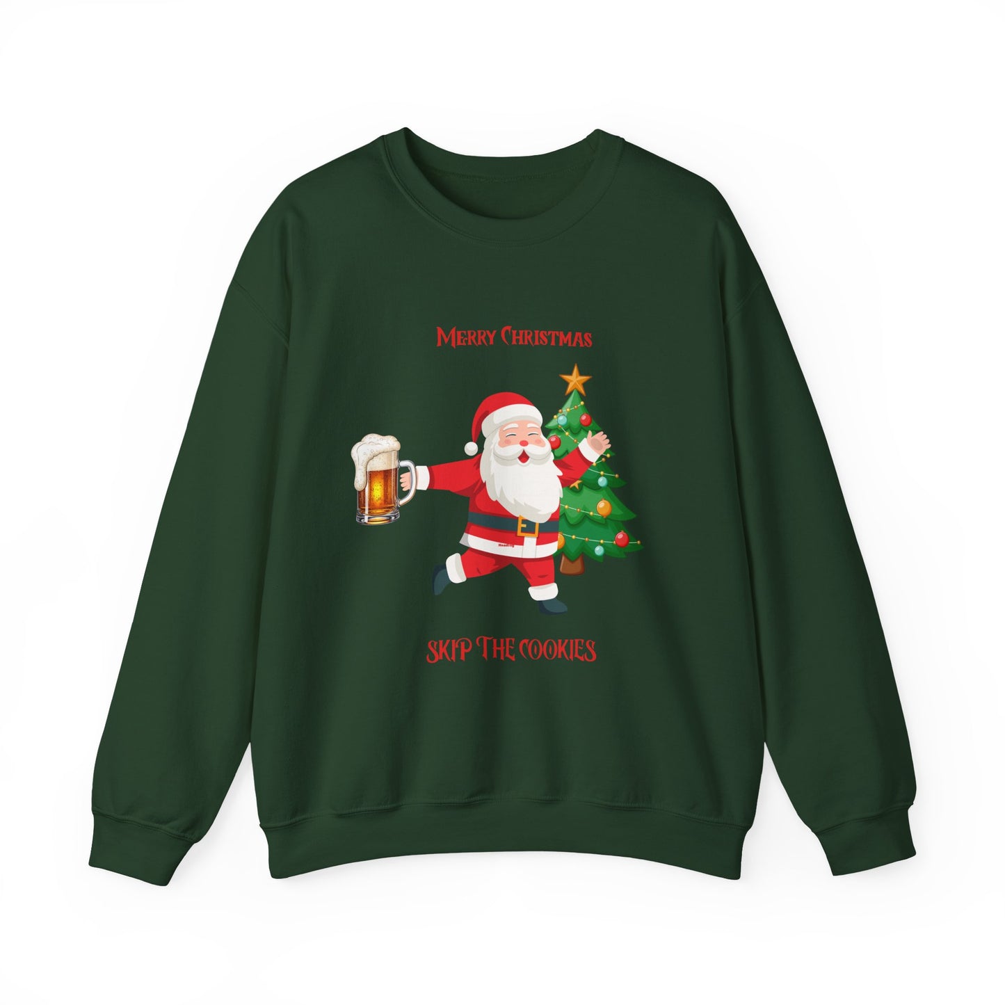 Merry Christmas Santa Sweatshirt, even Santa enjoys a beer