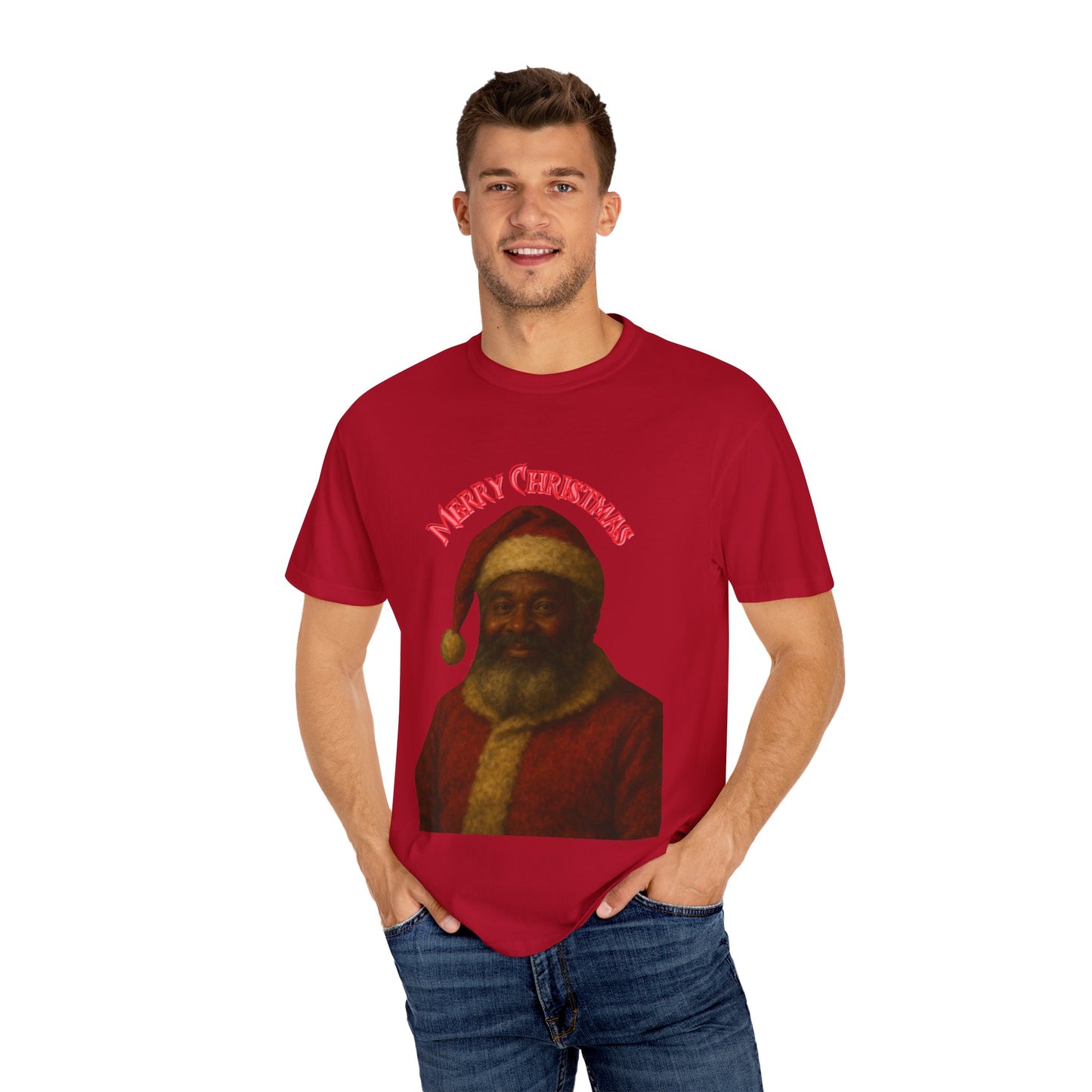 Merry Christmas Vintage Santa T-shirt, Unisex Holiday Tee, Festive Gift, Christmas Apparel, Cool Casual Wear, Seasonal Celebration Shirt