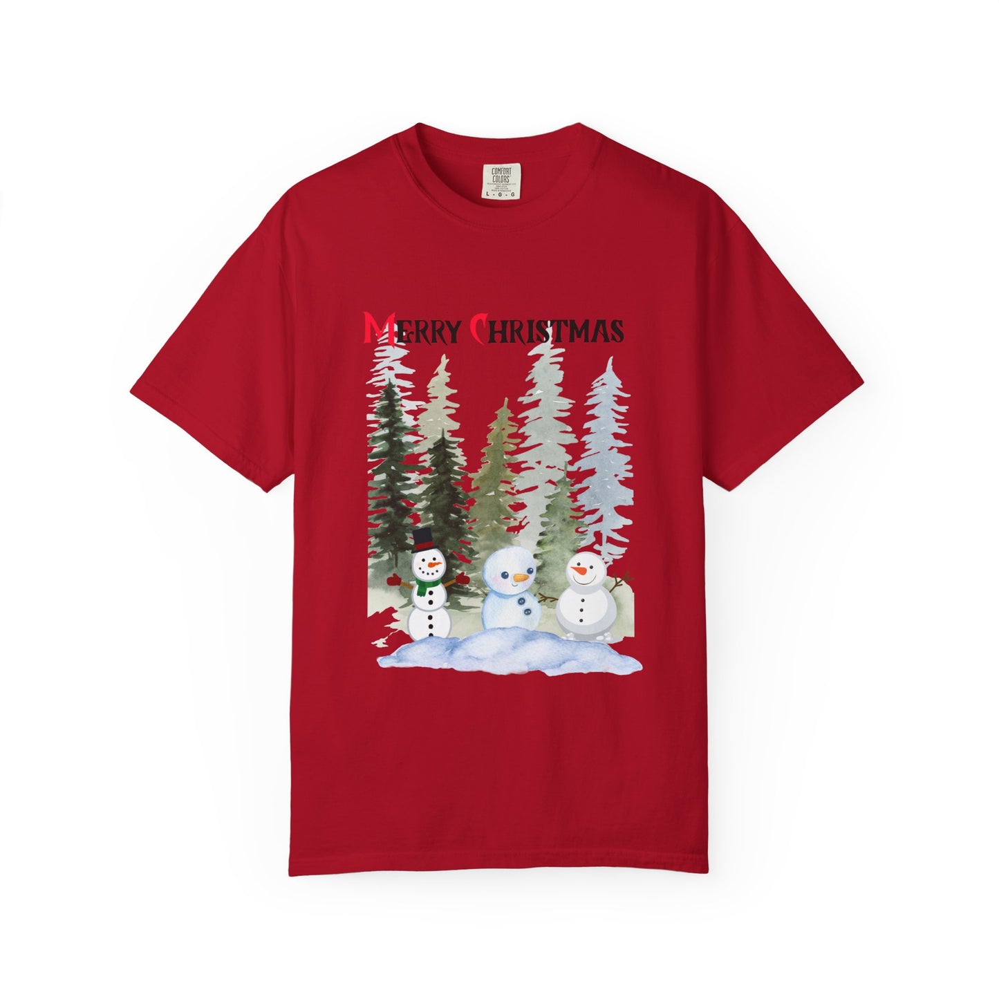 Playful snowmen Unisex Garment-Dyed T-shirt to celebrate the Christmas season