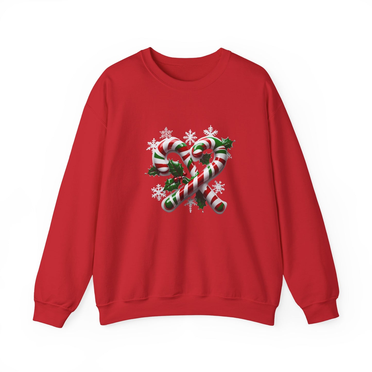Holiday Candy Cane Sweatshirt - Christmas Sweater, Festive Crewneck