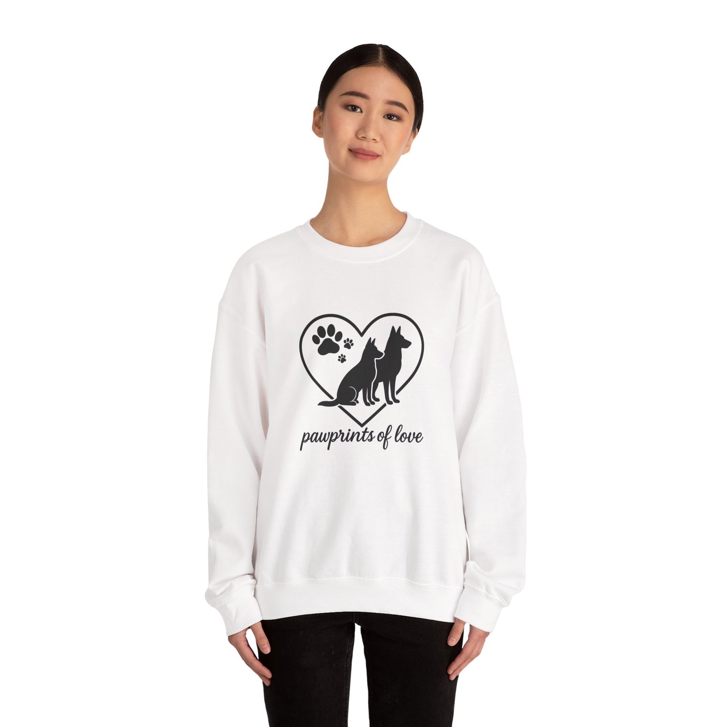 Pawprint Love Sweatshirt for Dog Lovers | Cozy Crewneck, Gift for Pet Owners, Animal Lovers, Dog Mom, Casual Style