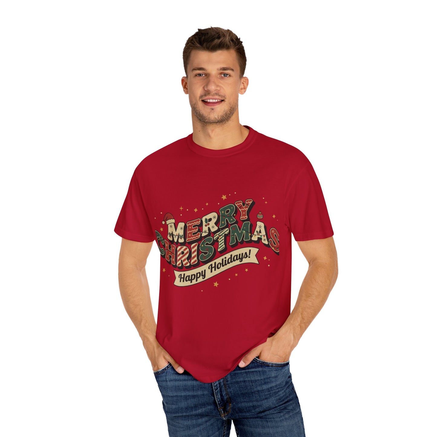 Merry Christmas Tee | Unisex Garment-Dyed T-Shirt for Holiday Cheer, Christmas Gift, Seasonal Wear, Funny T-Shirt, Festive Apparel