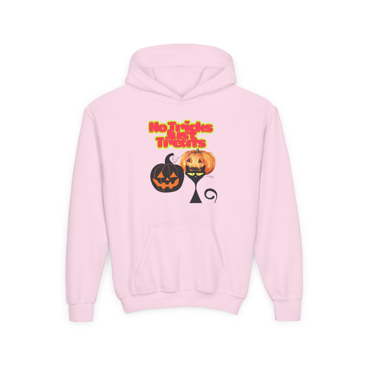 Halloween Pumpkin Hoodie for Kids, No Tricks Just Treats Sweatshirt