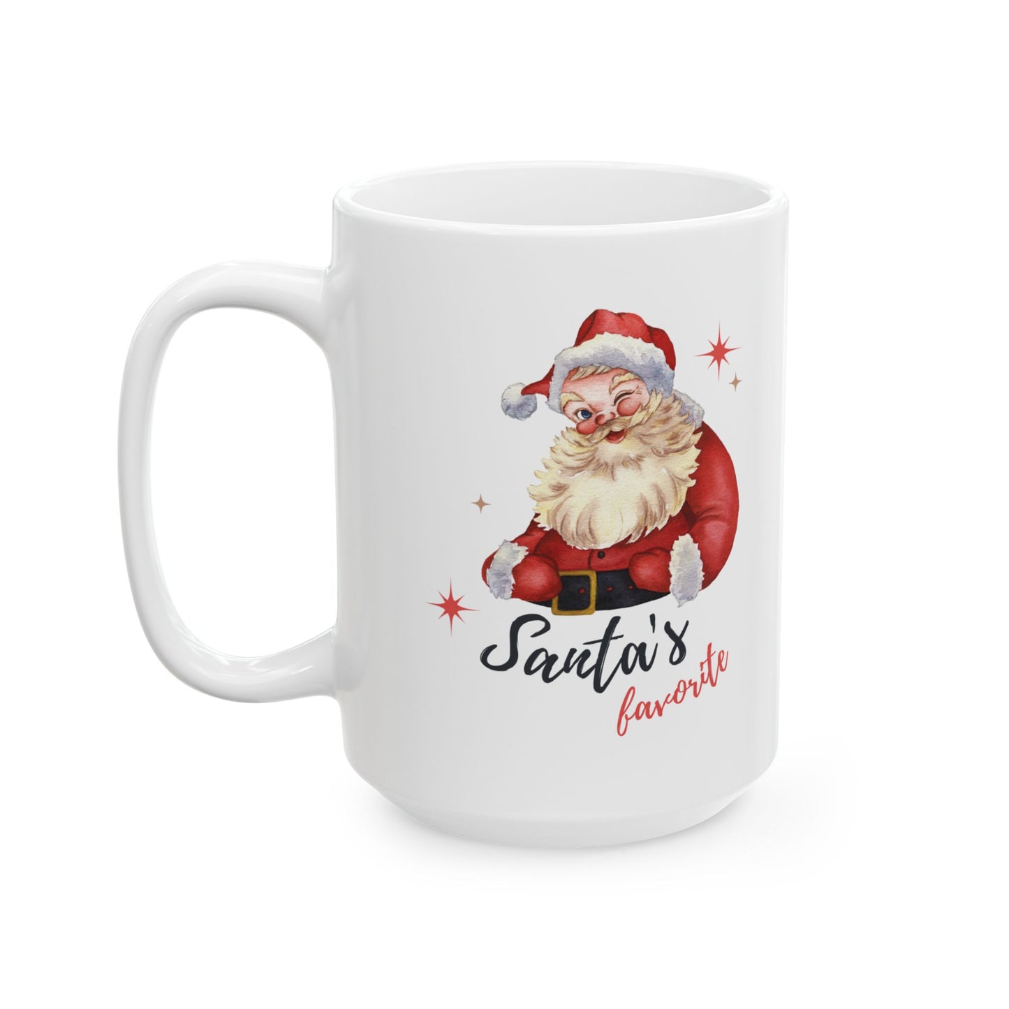 Santa's Favorite Ceramic Mug, Christmas Gift, Holiday Drinkware, Cute Coffee Cup, Festive Mug, Seasonal Kitchen Decor