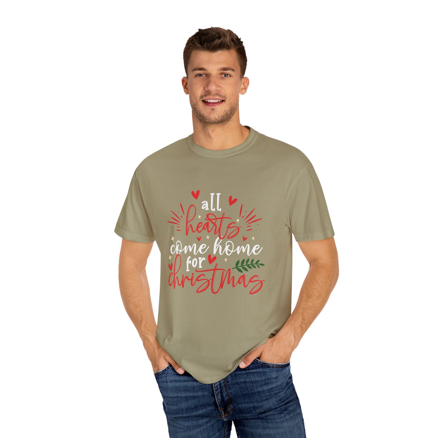Unisex Christmas Garment-Dyed T-shirt expressing a wish to be home for the holiday