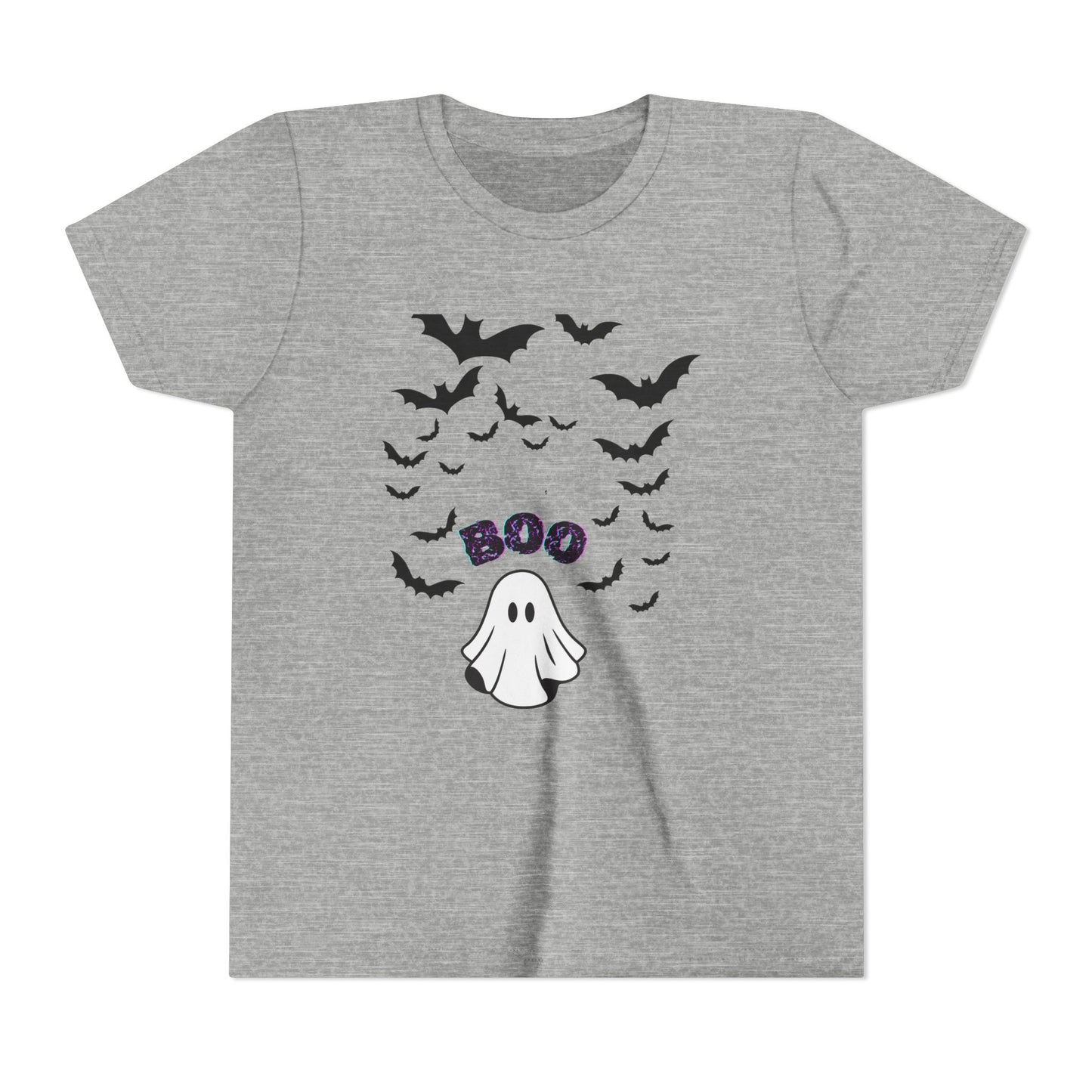 Halloween Youth Tee, Spooky Ghost & Bats Shirt
