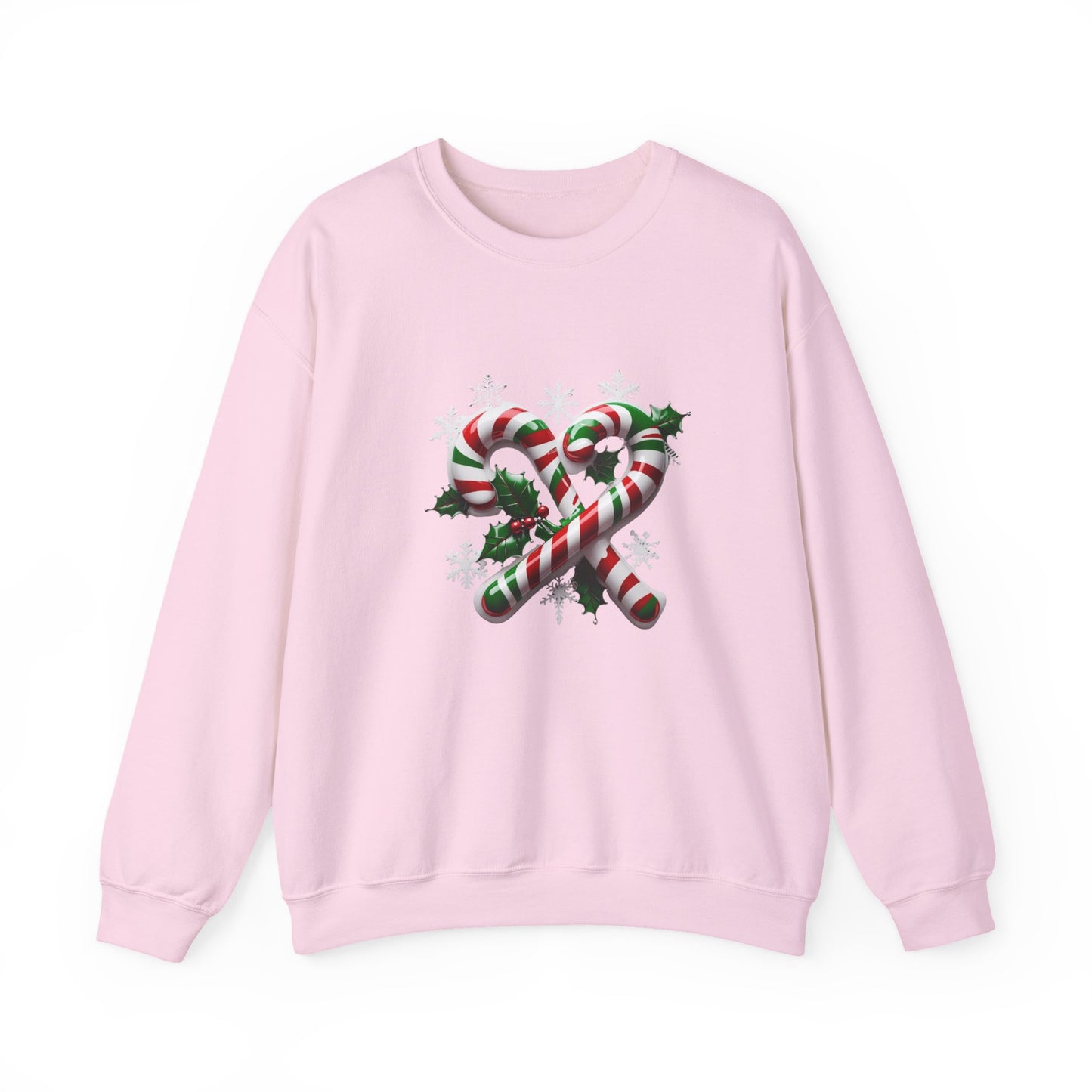 Holiday Candy Cane Sweatshirt - Christmas Sweater, Festive Crewneck