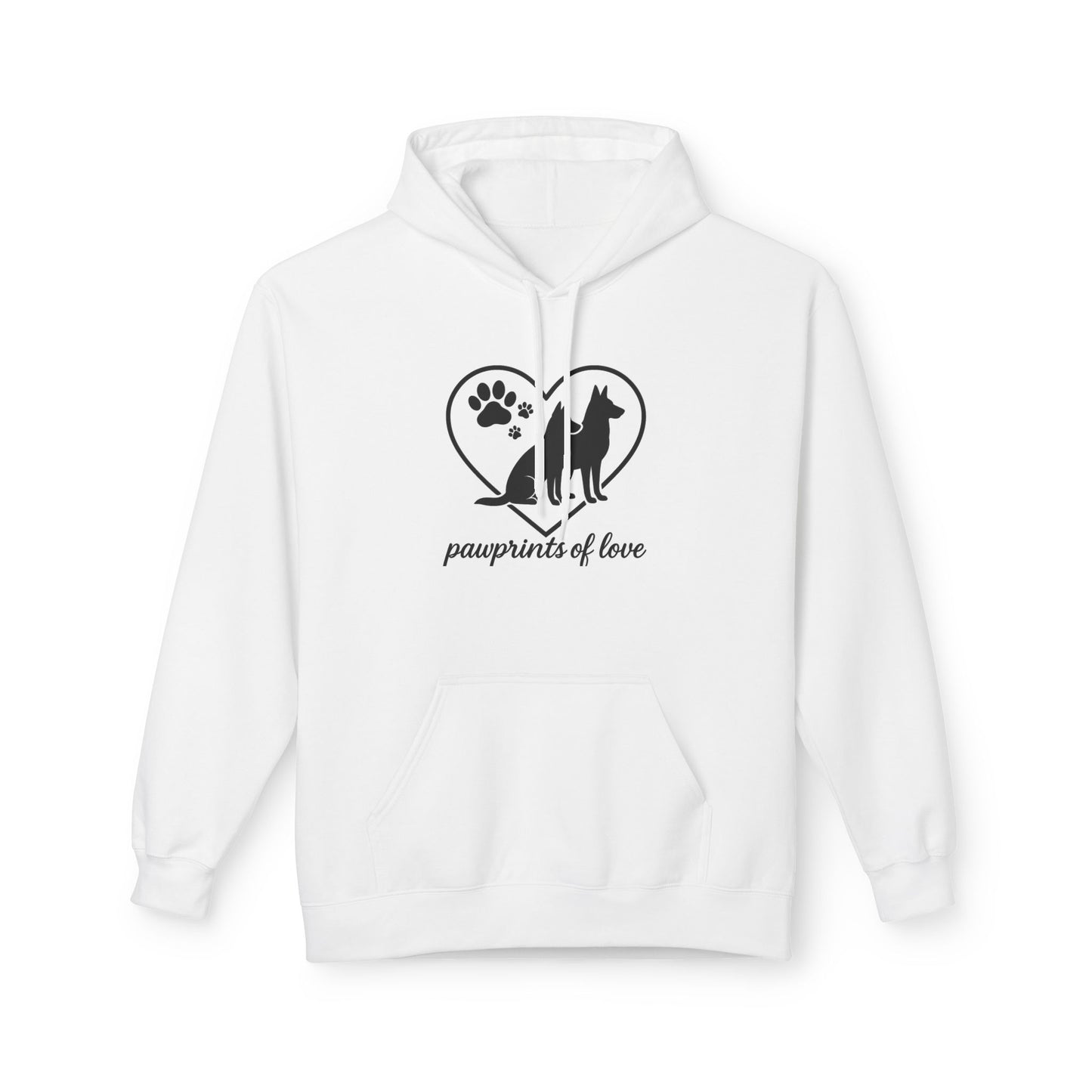 Pawprints of Love Hoodie - Cozy Pet Lover Fleece Sweatshirt for Dog Owners, Animal Rescue, Gift for Pet Parents, Dog Mom Apparel