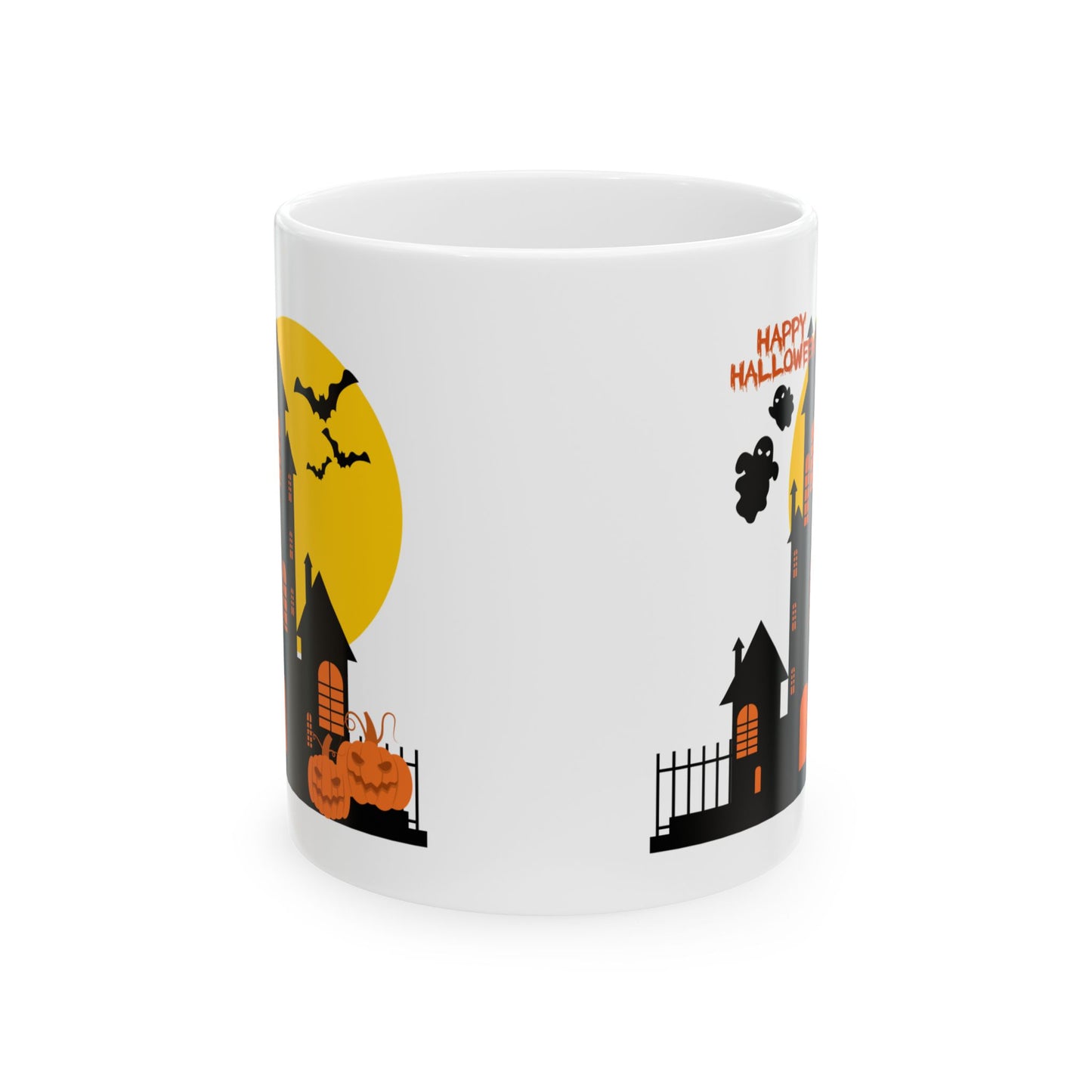 Halloween-Themed Ceramic Mug, Ghostly Tea Cup