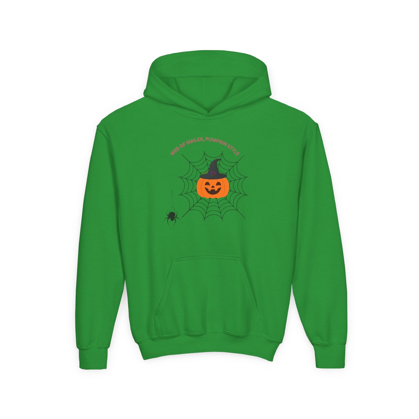 Youth Halloween Pumpkin Hoodie, Fun Fall Apparel, Kid's Cozy Sweatshirt for Halloween, Pumpkin Spice Theme, Spooky Season Must-Have