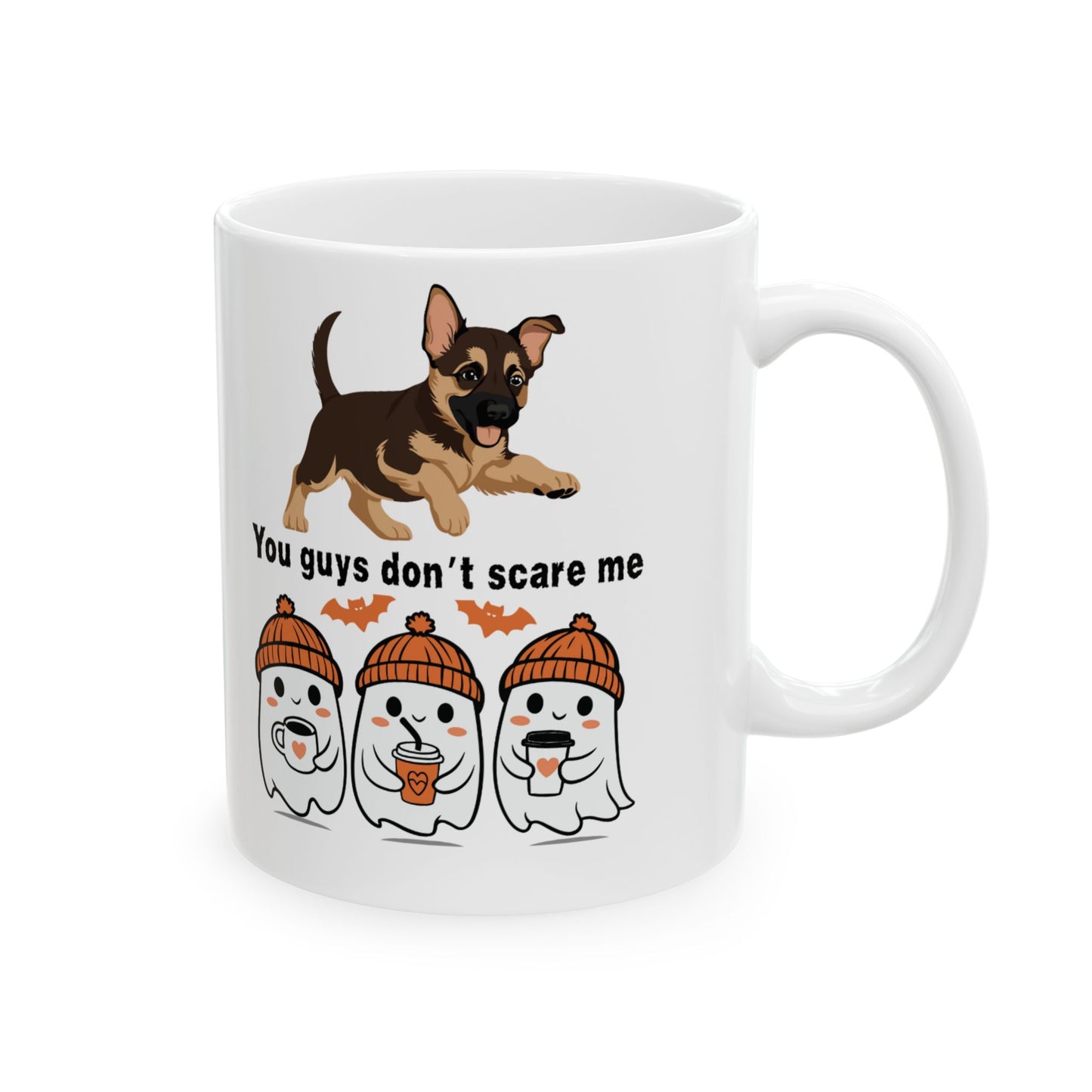 Ceramic Mug - German Shepard Puppy 'Ghosts Don't Scare Me'