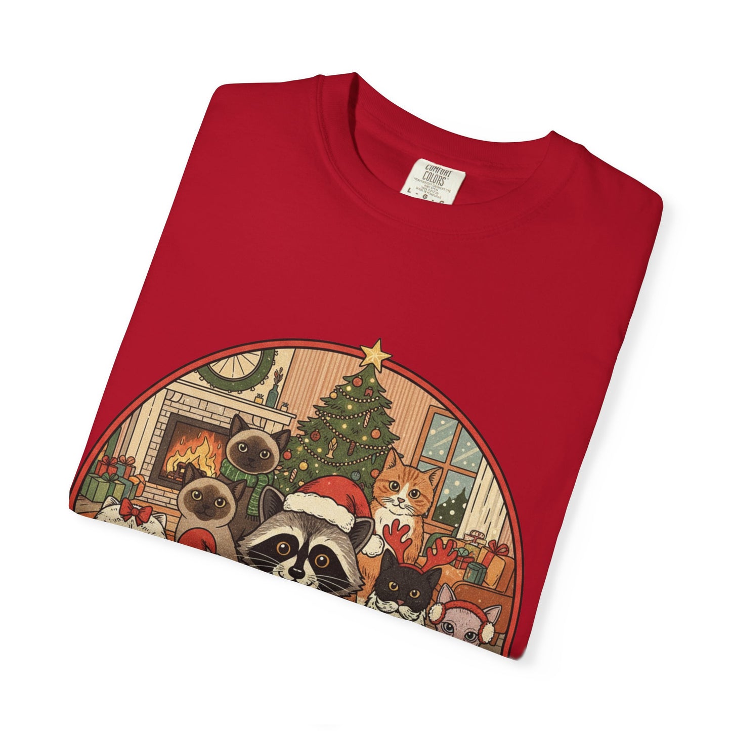Meowy & Merry Holiday T-shirt, Cute Pet Lover Tee, Unisex Christmas Shirt, Gift for Cat Lovers, Fun Festive Apparel
