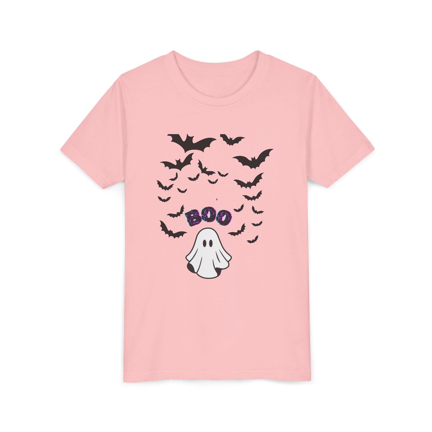 Halloween Youth Tee, Spooky Ghost & Bats Shirt