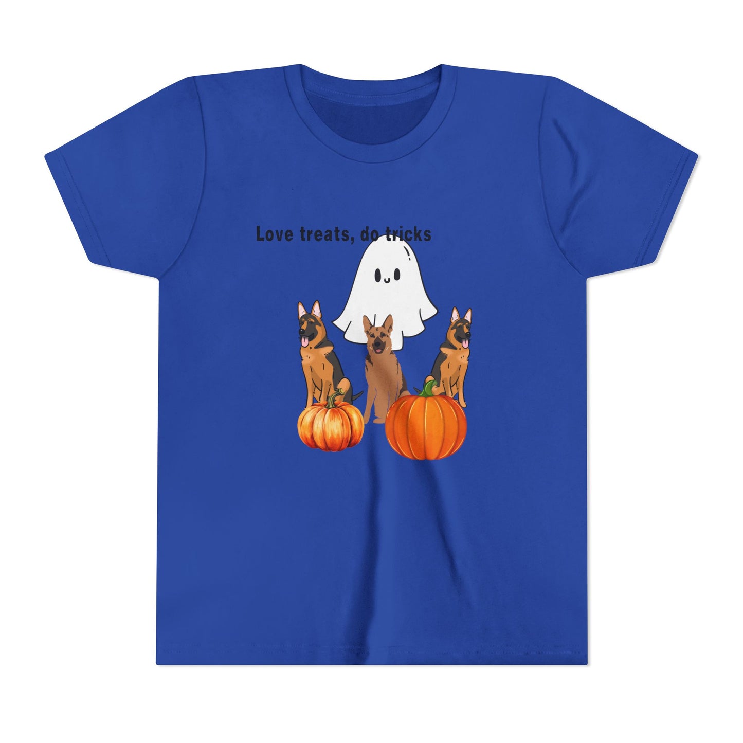 Adorable Halloween Dog Tee, Perfect for Kids, Love Treats Do Tricks T-Shirt