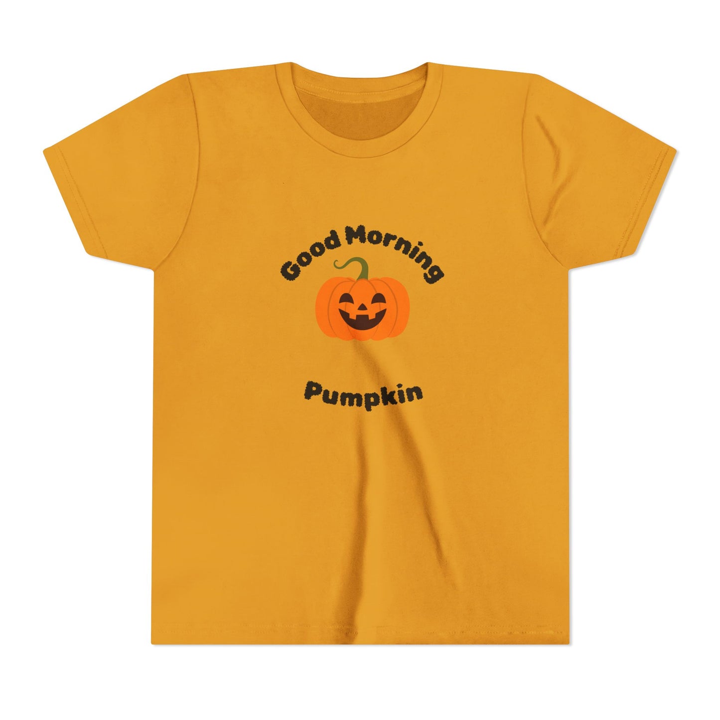 Halloween Youth Short Sleeve Tee with 'Good Morning Pumpkin' Design