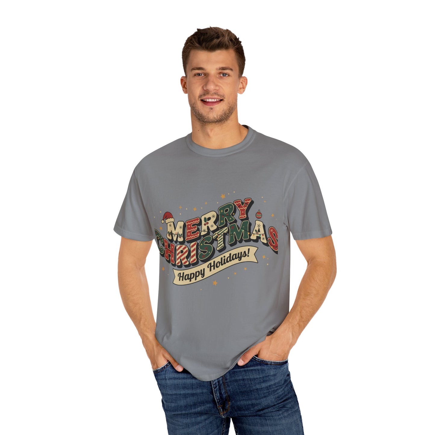 Merry Christmas Tee | Unisex Garment-Dyed T-Shirt for Holiday Cheer, Christmas Gift, Seasonal Wear, Funny T-Shirt, Festive Apparel