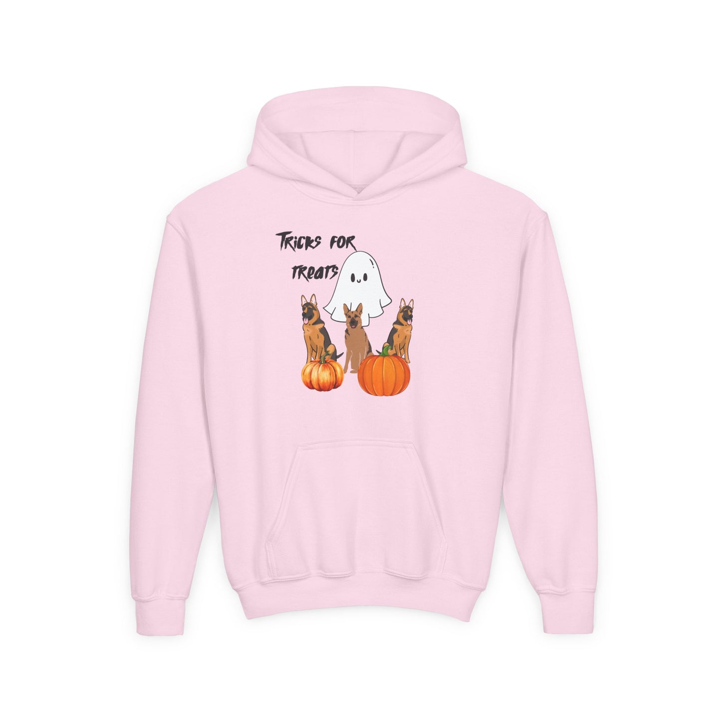 Youth Halloween Sweatshirt with Ghost and Pumpkins