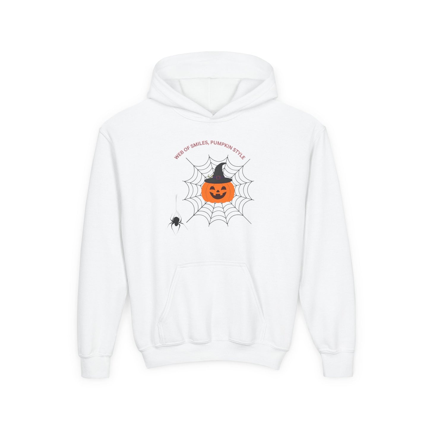 Youth Halloween Pumpkin Hoodie, Fun Fall Apparel, Kid's Cozy Sweatshirt for Halloween, Pumpkin Spice Theme, Spooky Season Must-Have