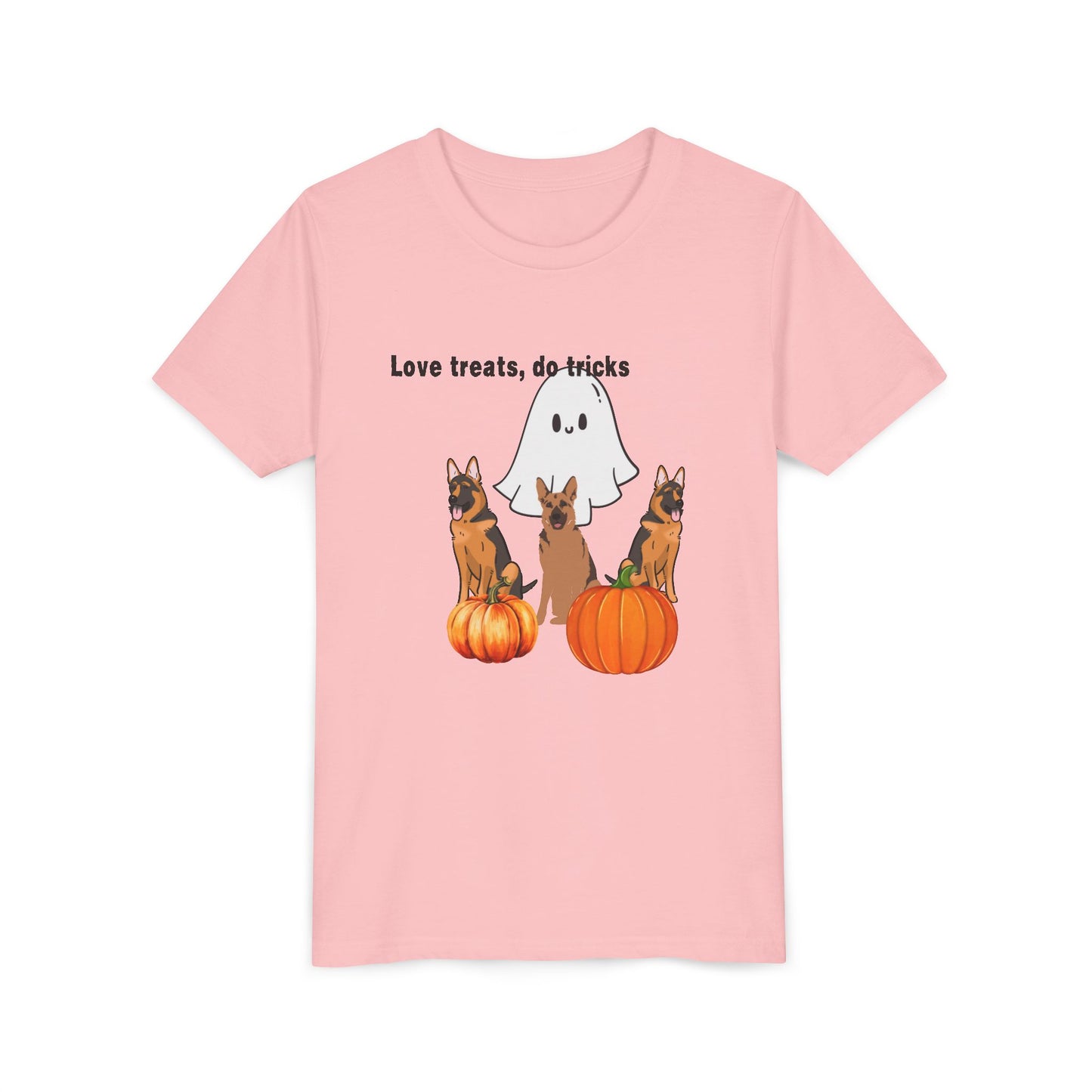 Adorable Halloween Dog Tee, Perfect for Kids, Love Treats Do Tricks T-Shirt