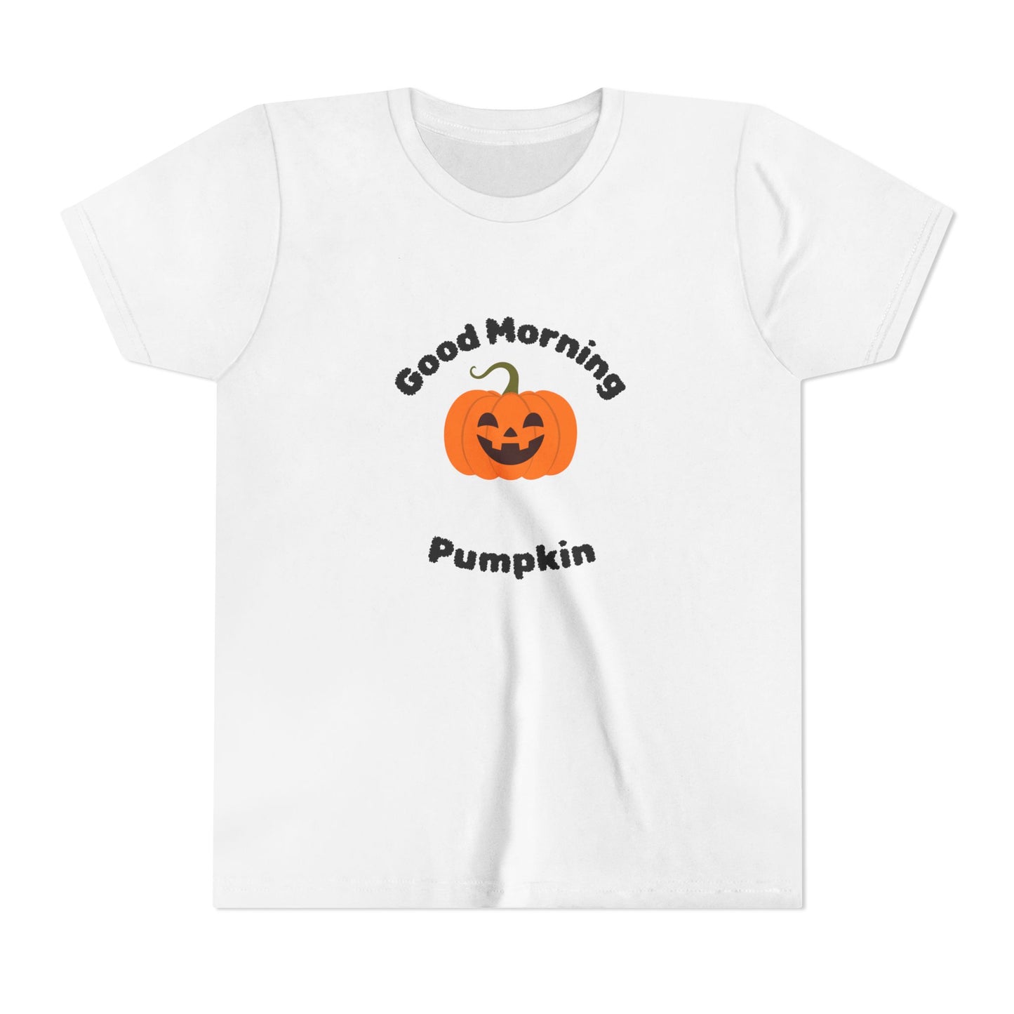 Halloween Youth Short Sleeve Tee with 'Good Morning Pumpkin' Design