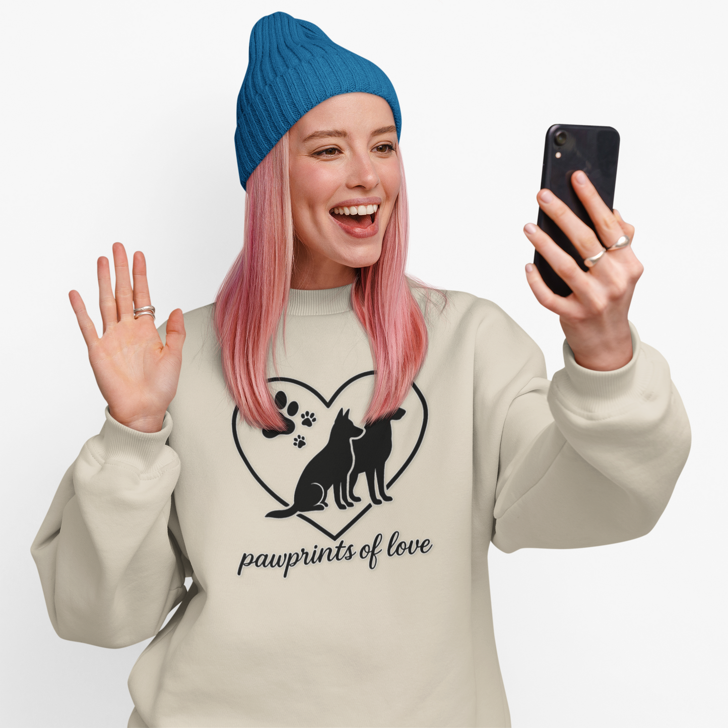 Pawprint Love Sweatshirt for Dog Lovers | Cozy Crewneck, Gift for Pet Owners, Animal Lovers, Dog Mom, Casual Style