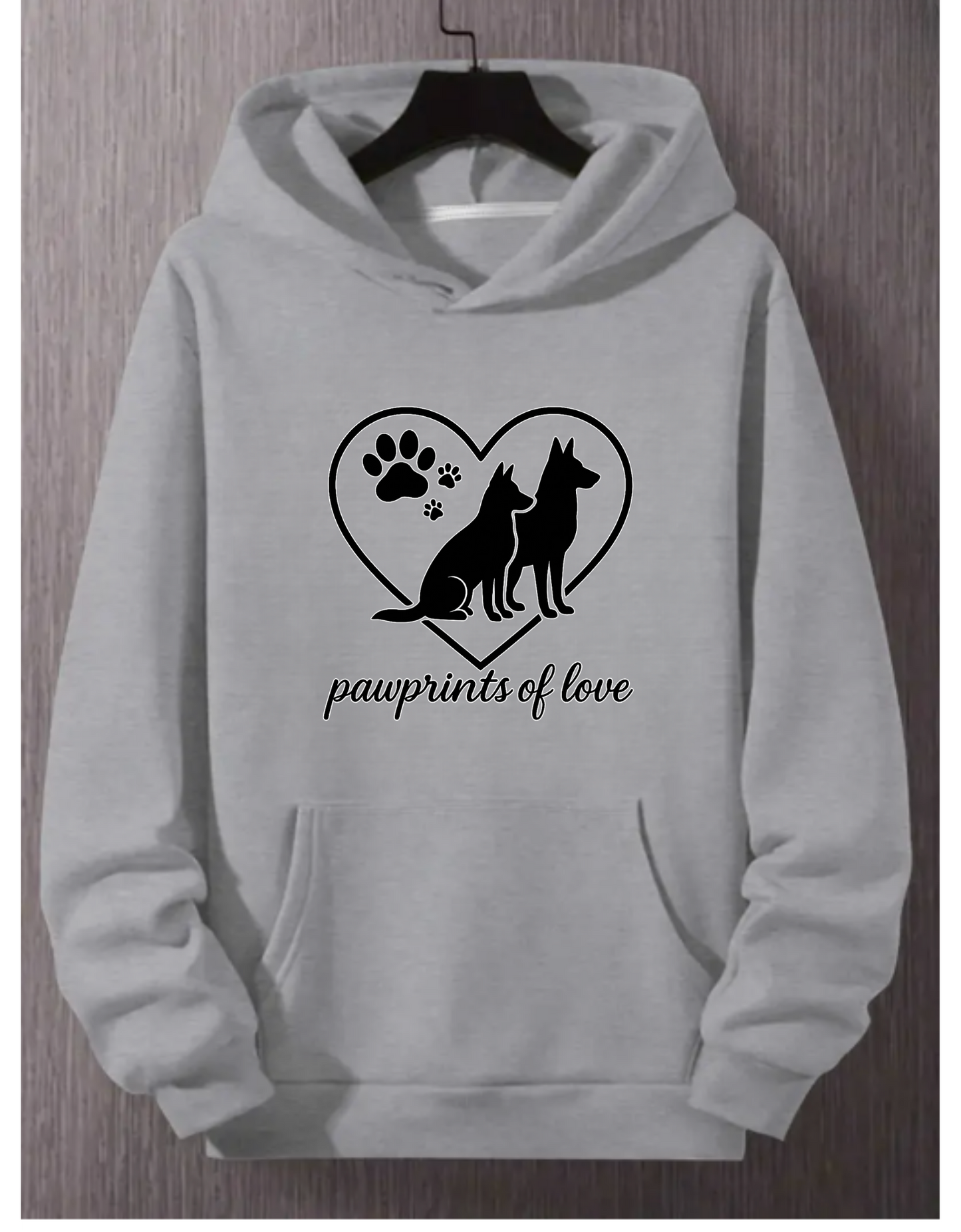 Pawprints of Love Hoodie - Cozy Pet Lover Fleece Sweatshirt for Dog Owners, Animal Rescue, Gift for Pet Parents, Dog Mom Apparel