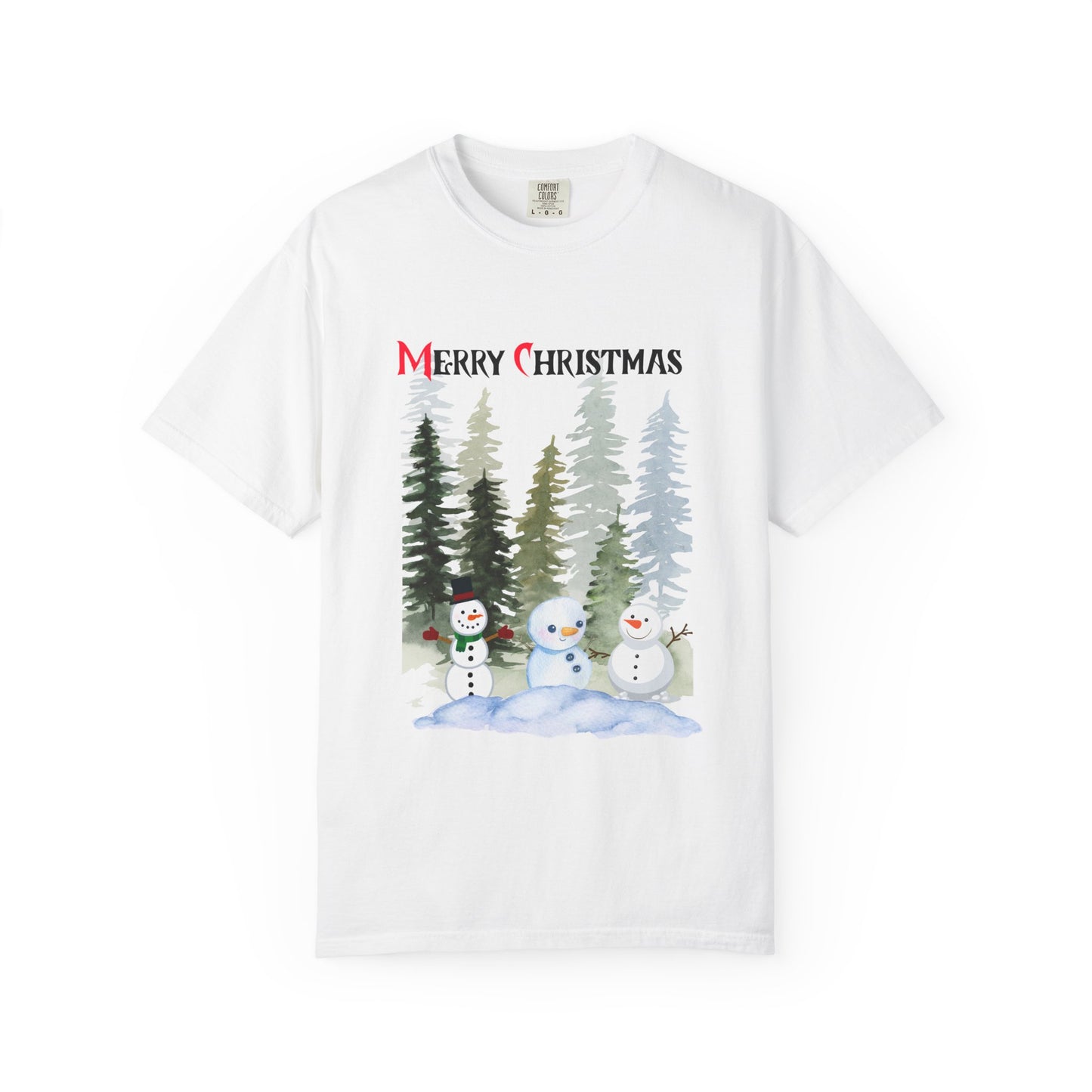 Playful snowmen Unisex Garment-Dyed T-shirt to celebrate the Christmas season