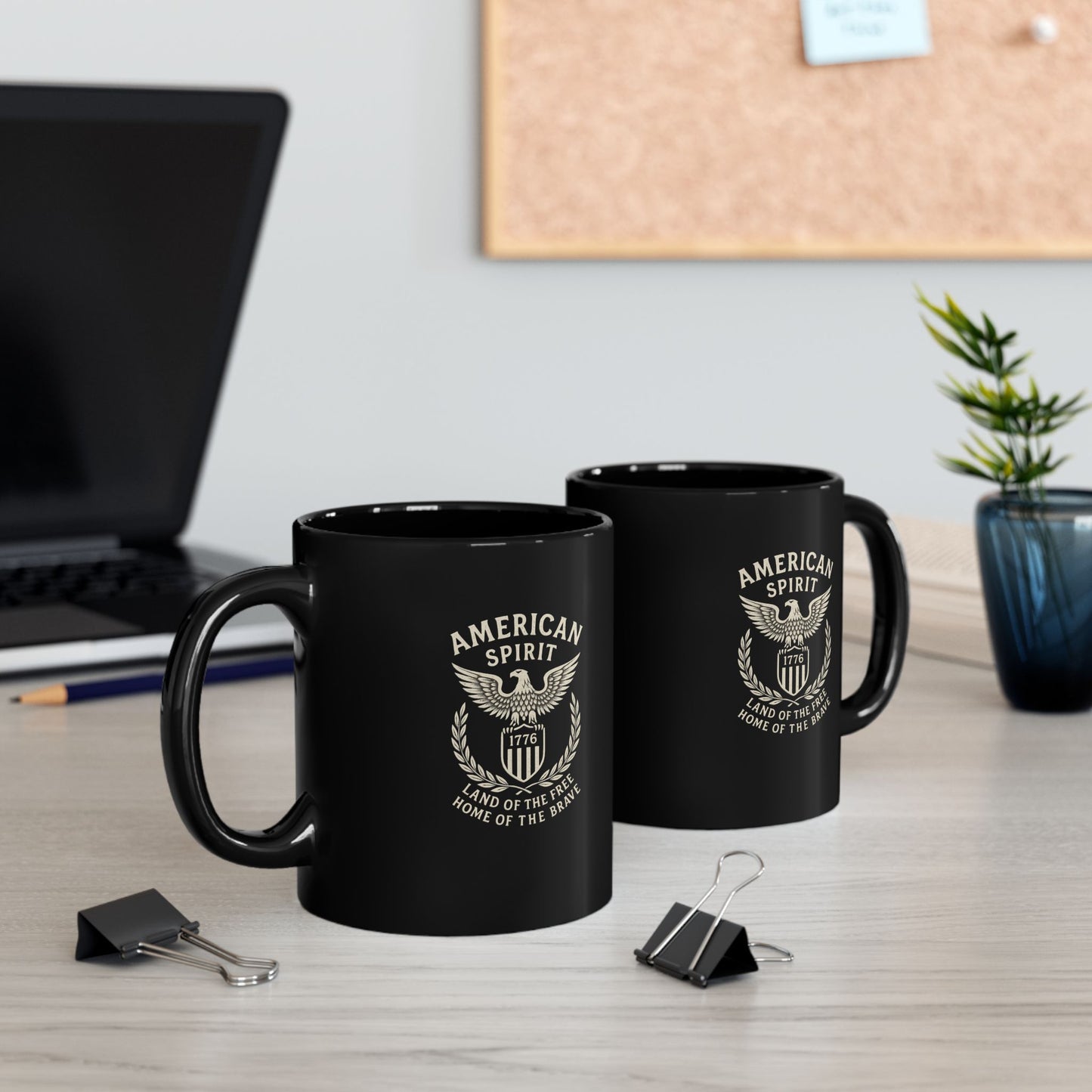 Patriotic Black Mug - Perfect for Coffee Lovers, Gifts for Veterans, Home Decor, American Spirit, Memorial Day, Independence Day