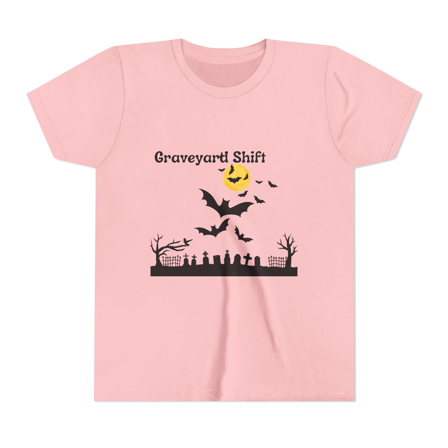 Spooky Halloween Youth Tee - Walking by the Grave Yard Shirt
