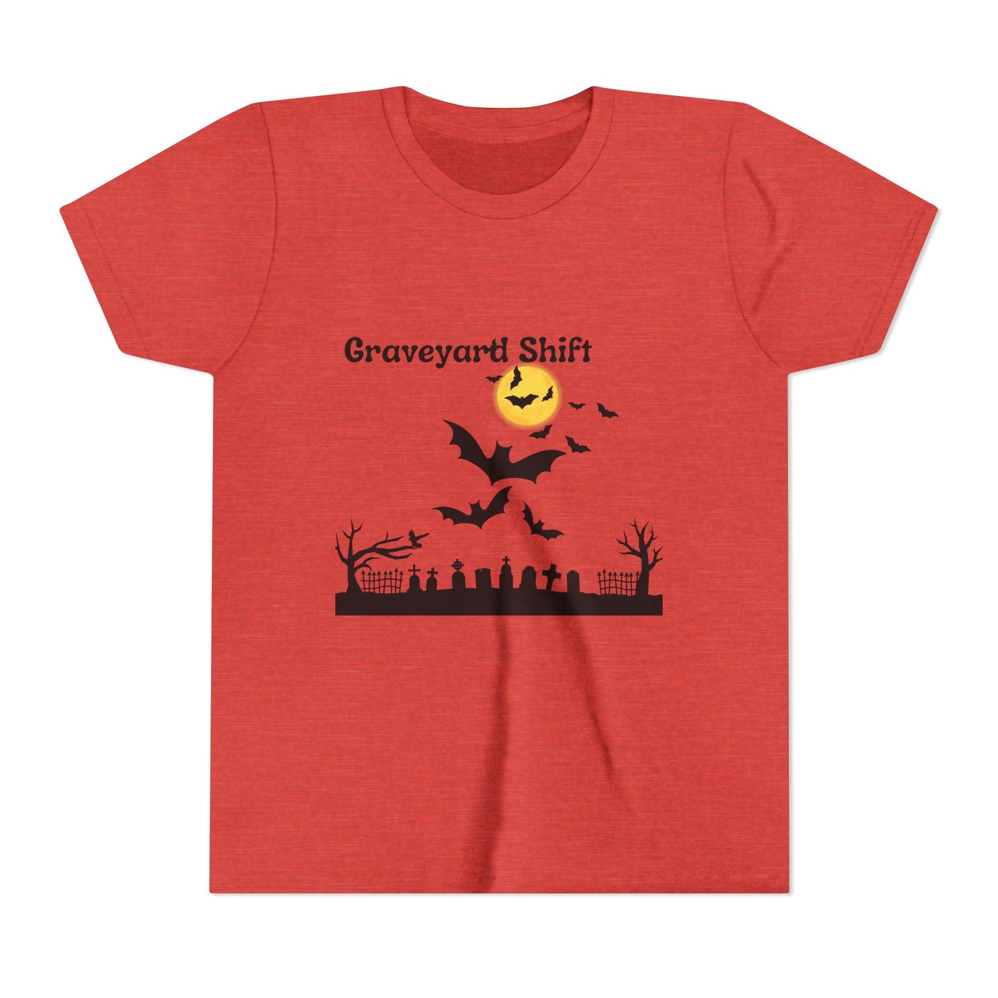 Spooky Halloween Youth Tee - Walking by the Grave Yard Shirt