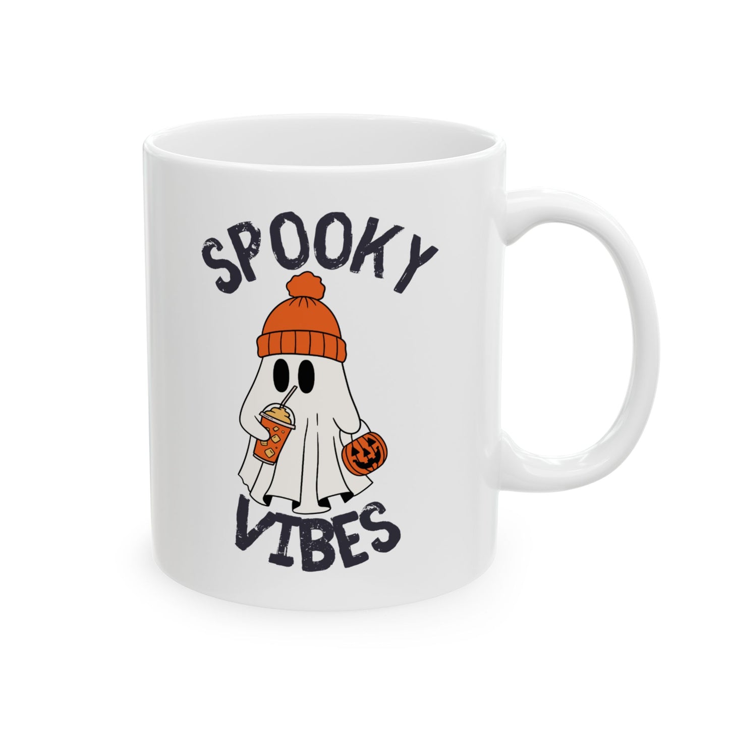 Spooky Vibes Ceramic Mug, Halloween Gift, Coffee Cup, Fun Drinkware, Home Decor