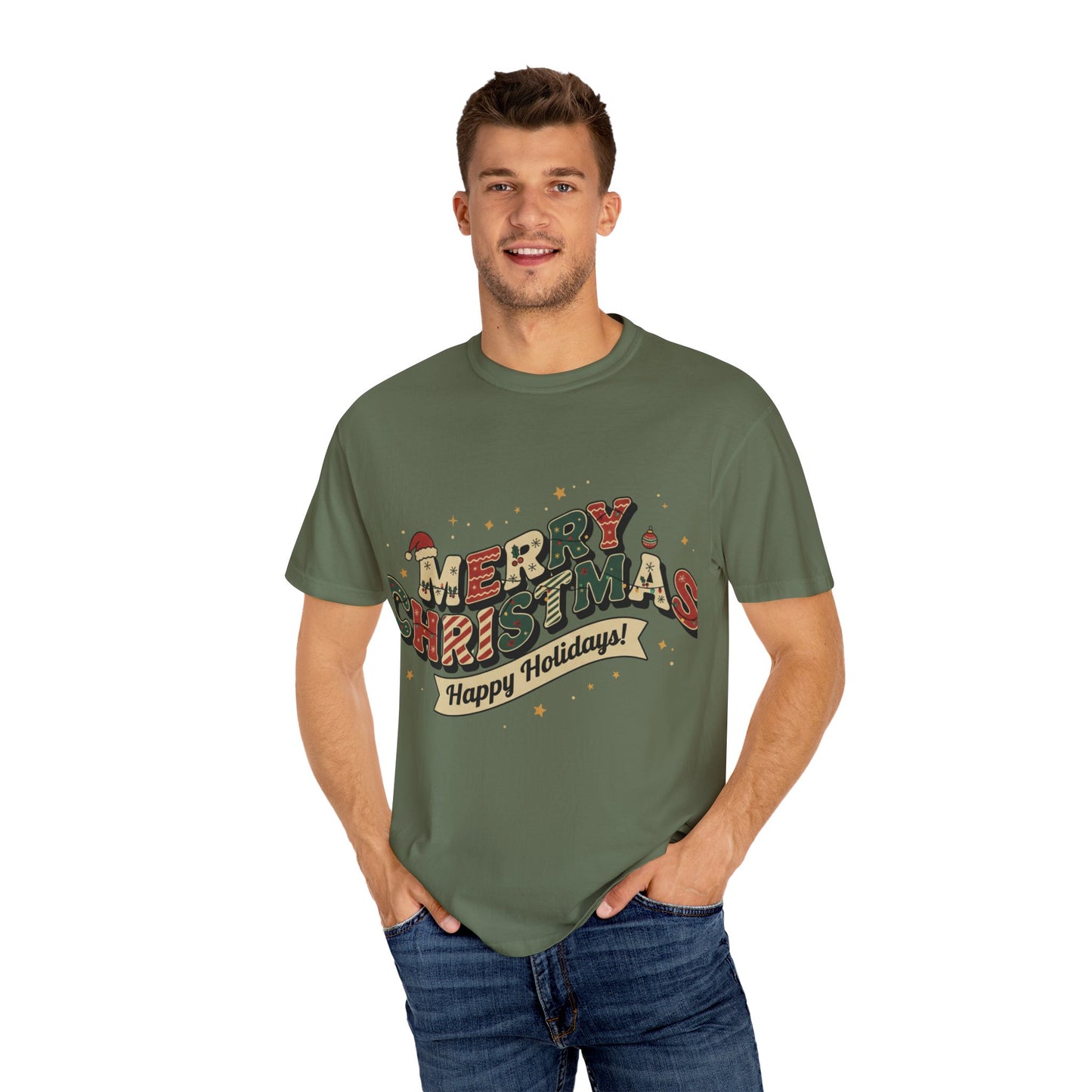 Merry Christmas Tee | Unisex Garment-Dyed T-Shirt for Holiday Cheer, Christmas Gift, Seasonal Wear, Funny T-Shirt, Festive Apparel