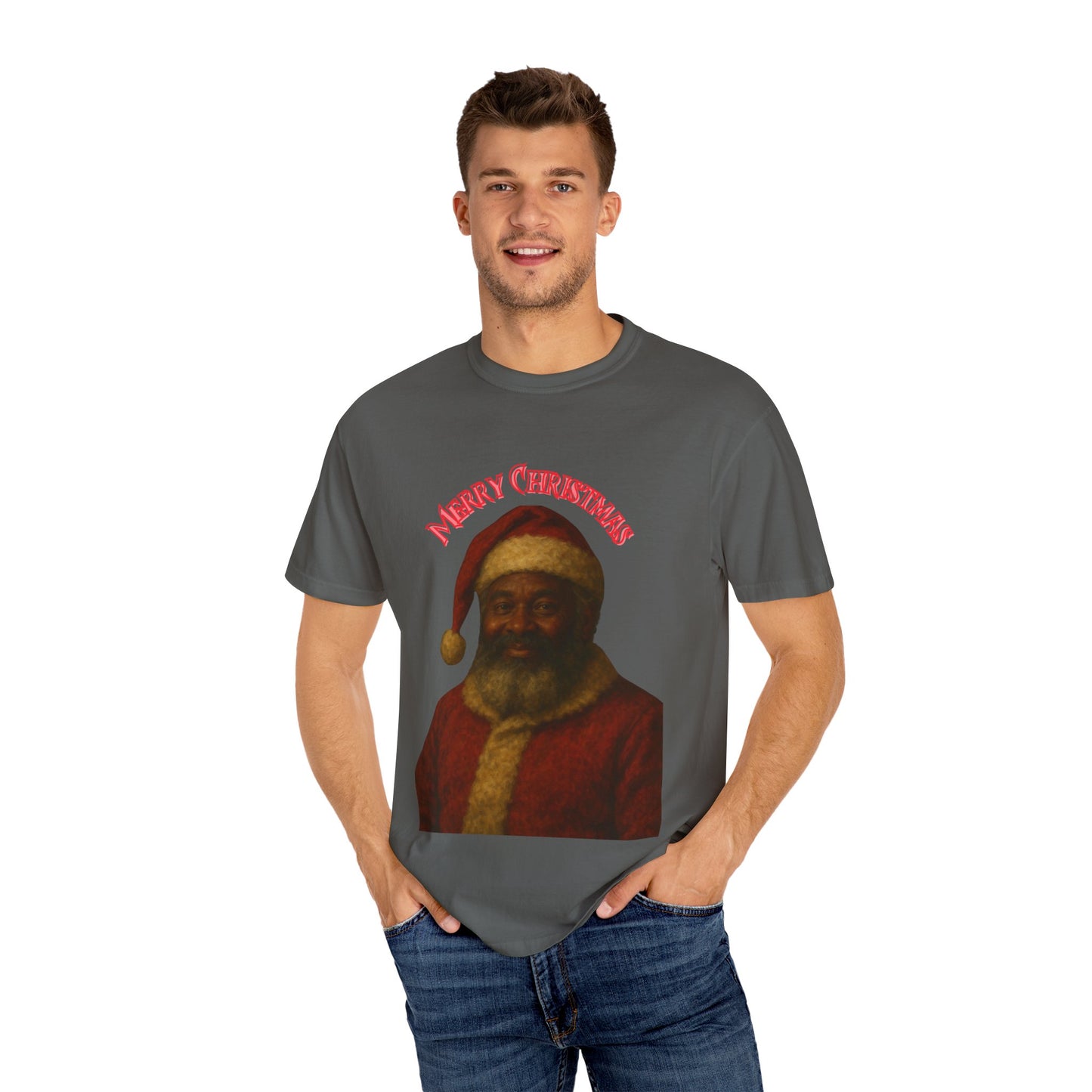 Merry Christmas Vintage Santa T-shirt, Unisex Holiday Tee, Festive Gift, Christmas Apparel, Cool Casual Wear, Seasonal Celebration Shirt