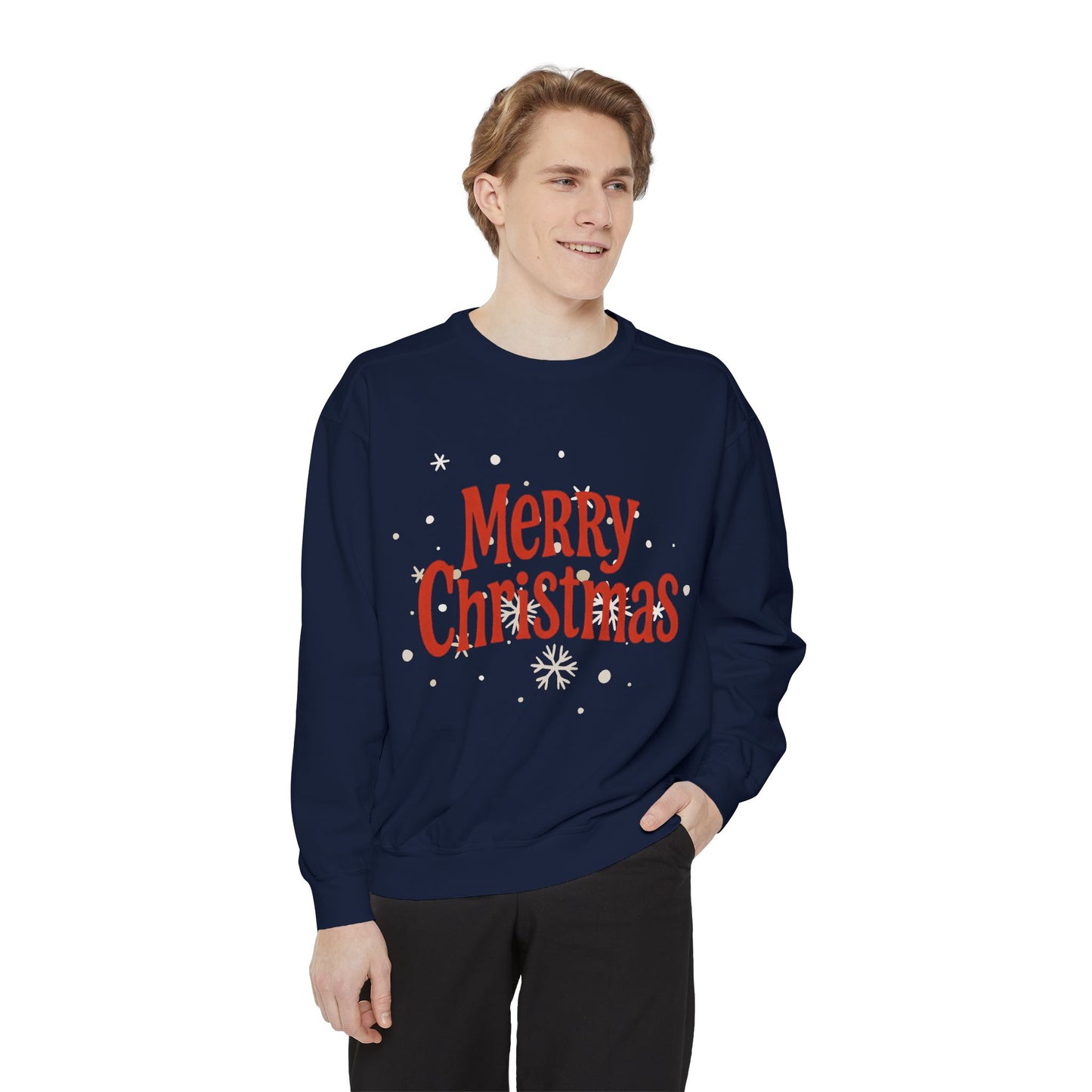 Merry Christmas Unisex Garment-Dyed Sweatshirt