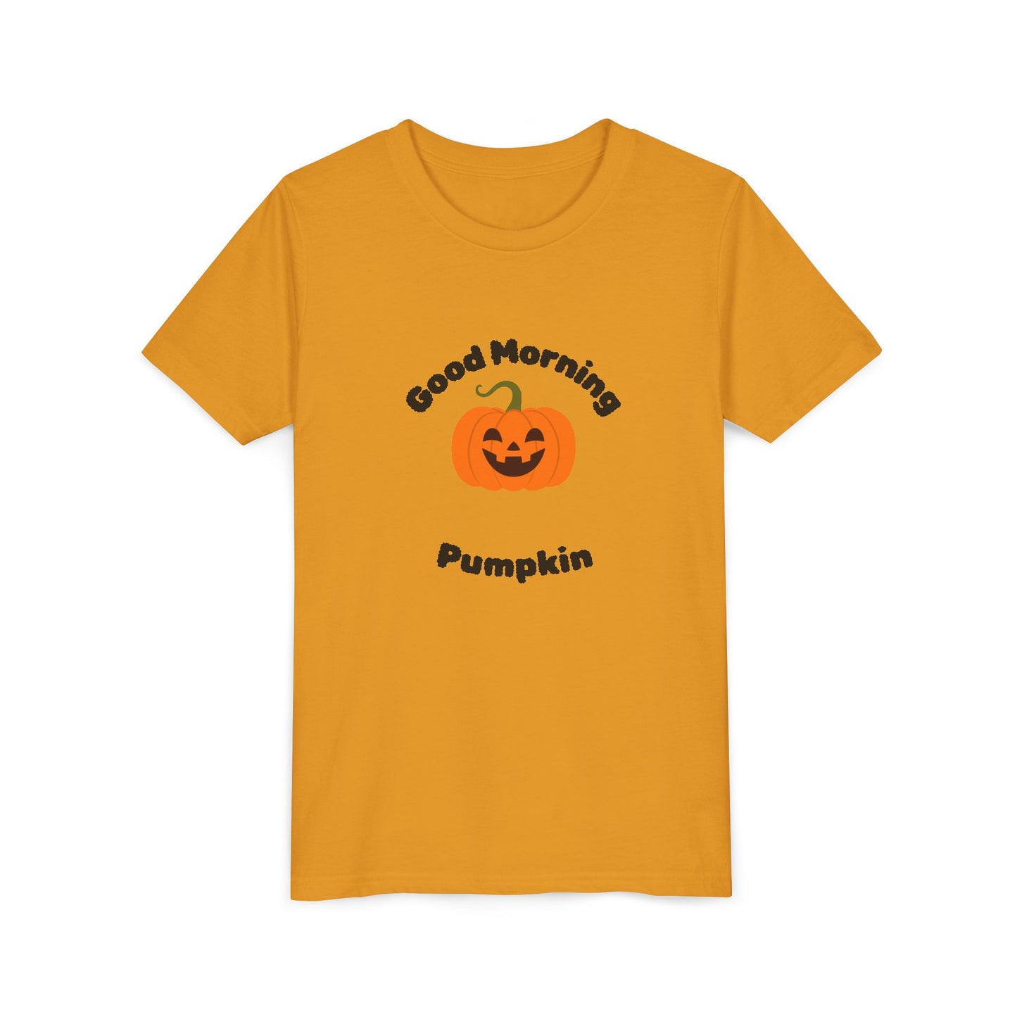 Halloween Youth Short Sleeve Tee with 'Good Morning Pumpkin' Design
