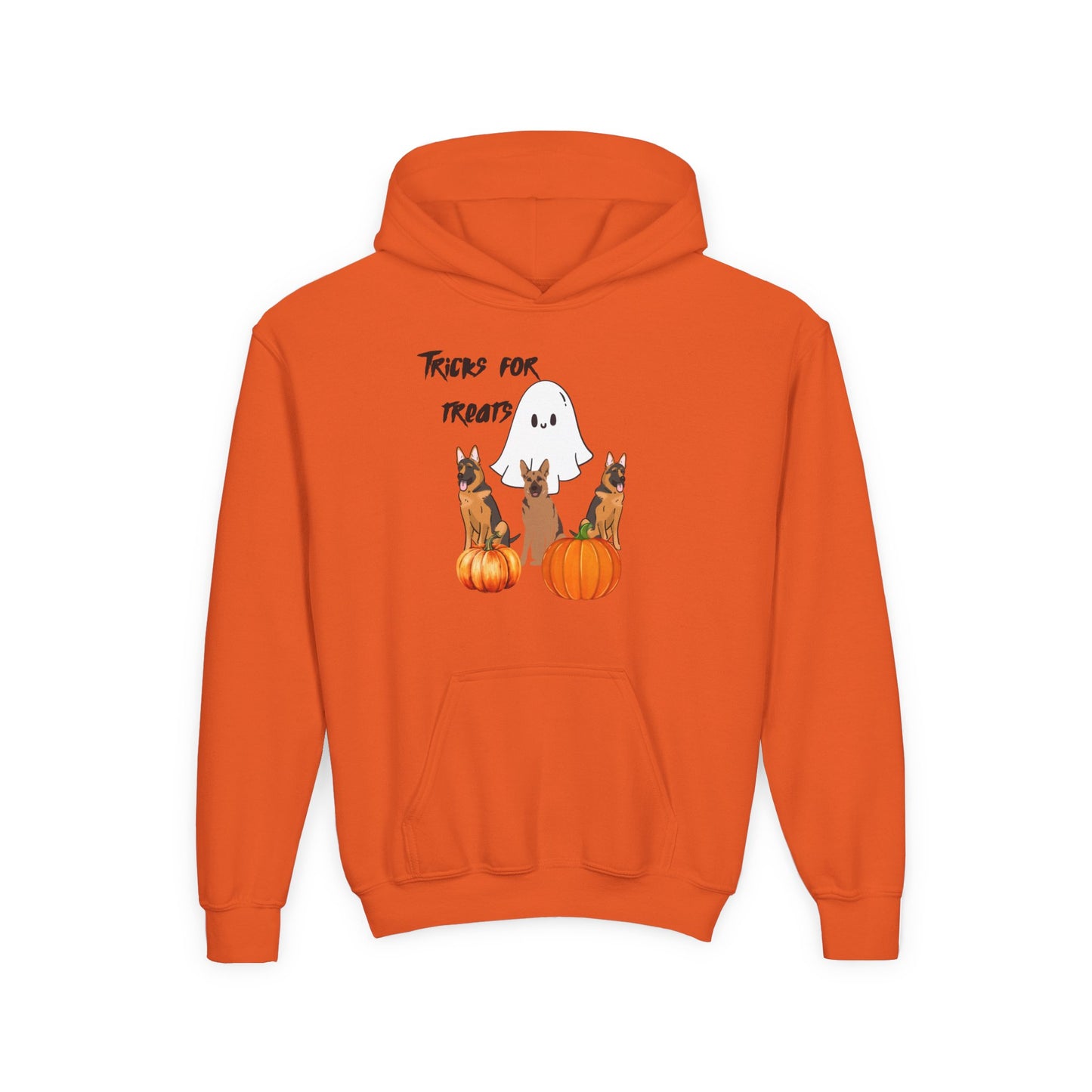 Youth Halloween Sweatshirt with Ghost and Pumpkins