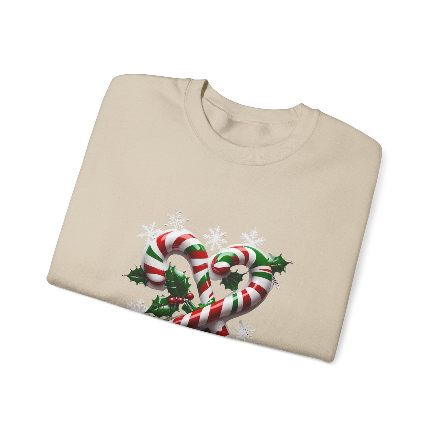 Holiday Candy Cane Sweatshirt - Christmas Sweater, Festive Crewneck