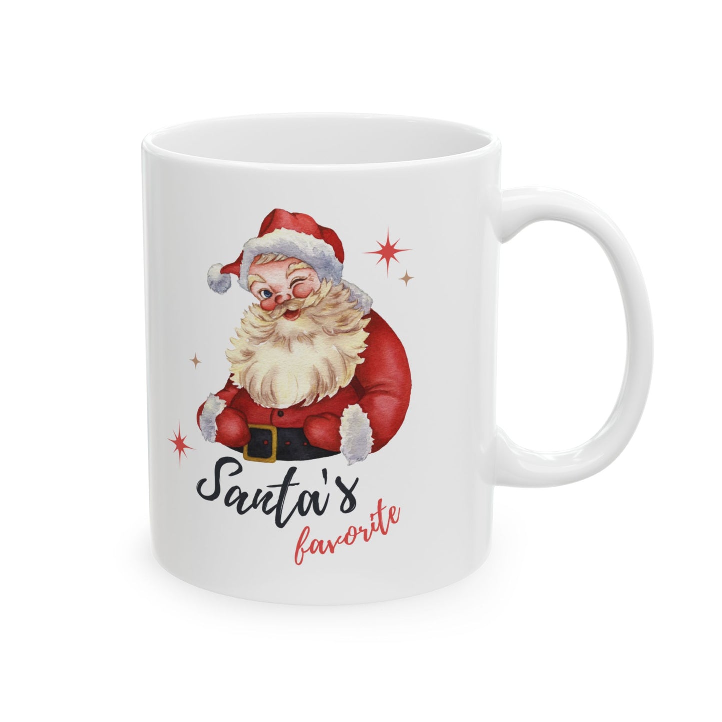 Santa's Favorite Ceramic Mug, Christmas Gift, Holiday Drinkware, Cute Coffee Cup, Festive Mug, Seasonal Kitchen Decor