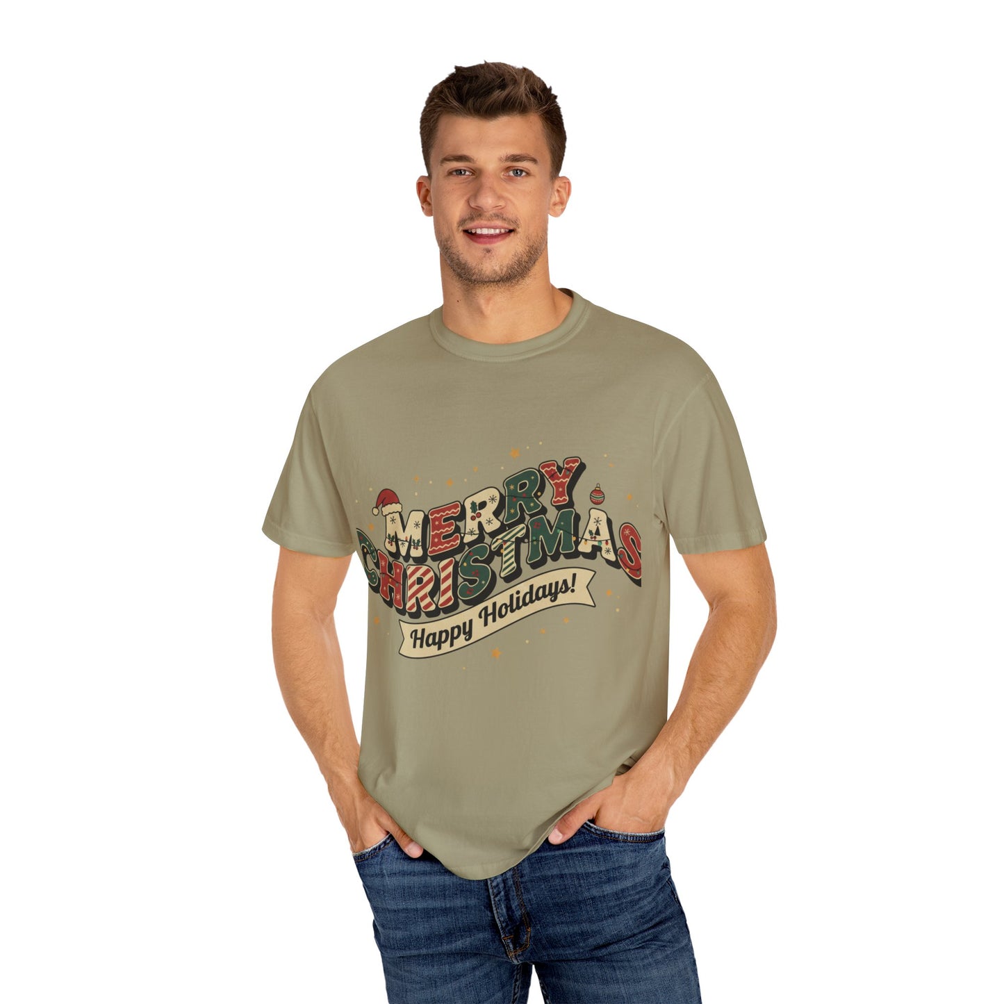 Merry Christmas Tee | Unisex Garment-Dyed T-Shirt for Holiday Cheer, Christmas Gift, Seasonal Wear, Funny T-Shirt, Festive Apparel