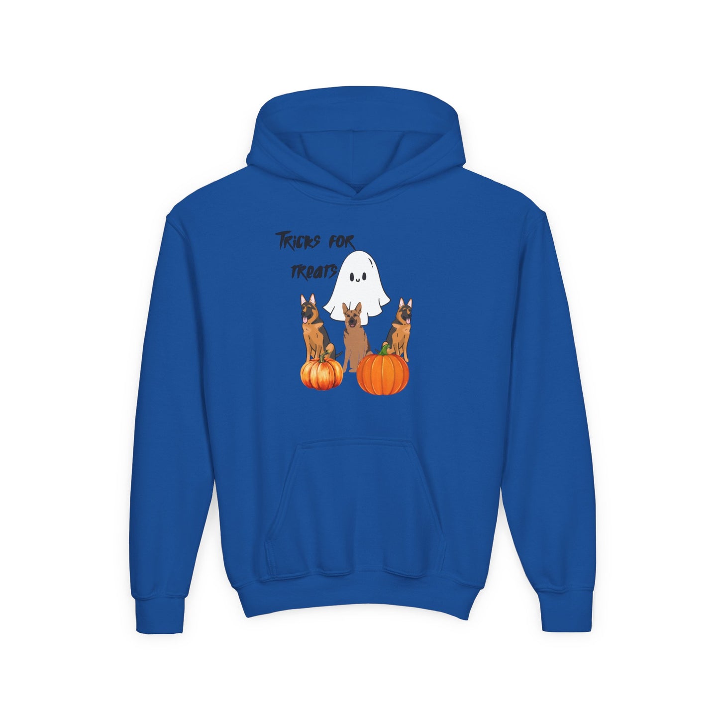Youth Halloween Sweatshirt with Ghost and Pumpkins