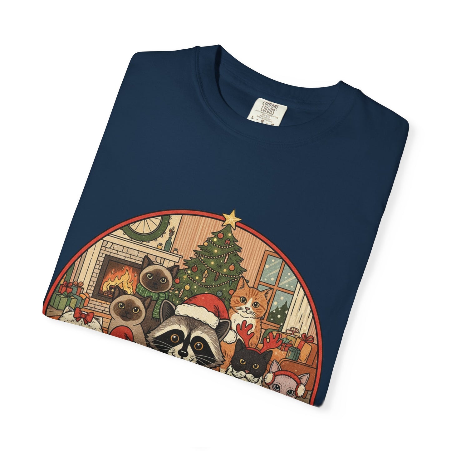 Meowy & Merry Holiday T-shirt, Cute Pet Lover Tee, Unisex Christmas Shirt, Gift for Cat Lovers, Fun Festive Apparel